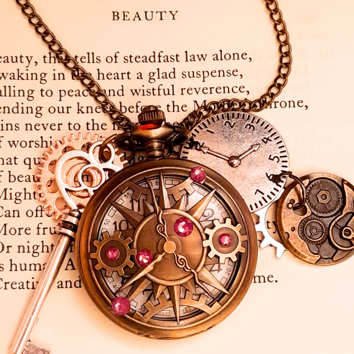 Purple Pocket Watch Steampunk Style
