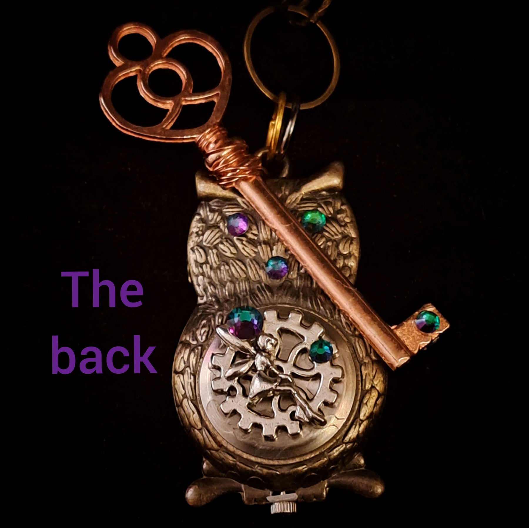 Owl Fantasy Clock Necklace - with Enchanting Fairy