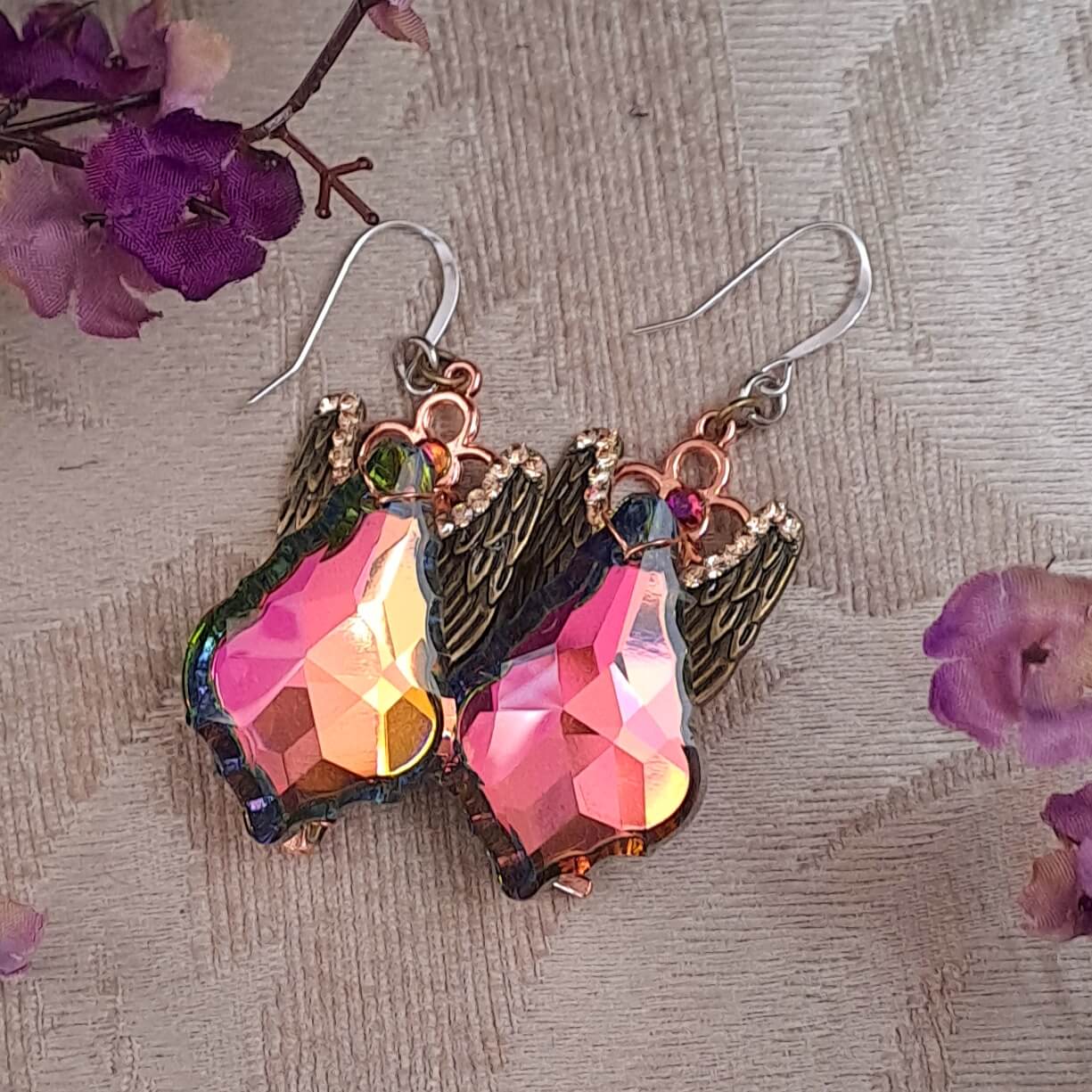 Sparkling Statement Crystal Wing Earrings
