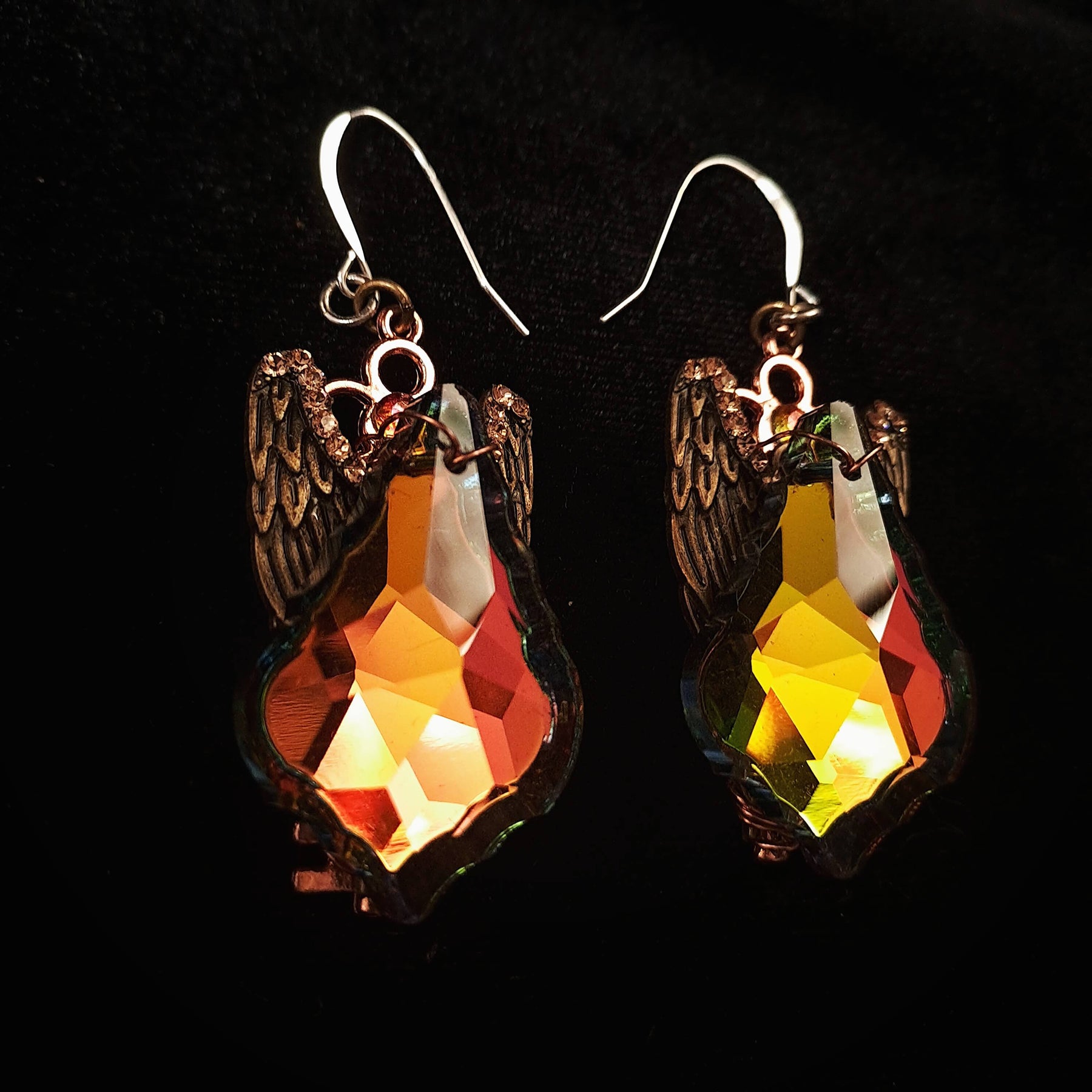 Sparkling Statement Crystal Wing Earrings