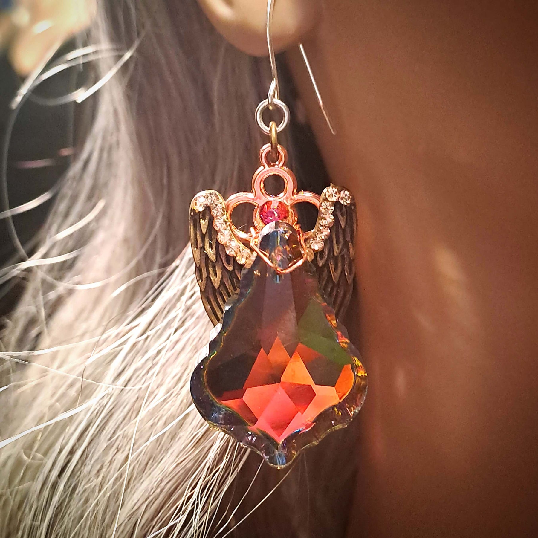 Sparkling Statement Crystal Wing Earrings