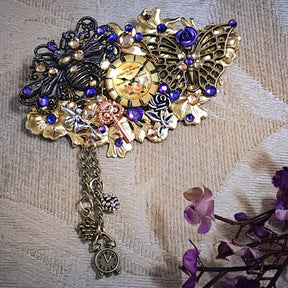 Fantasy Purple Crystal Brooch Pin