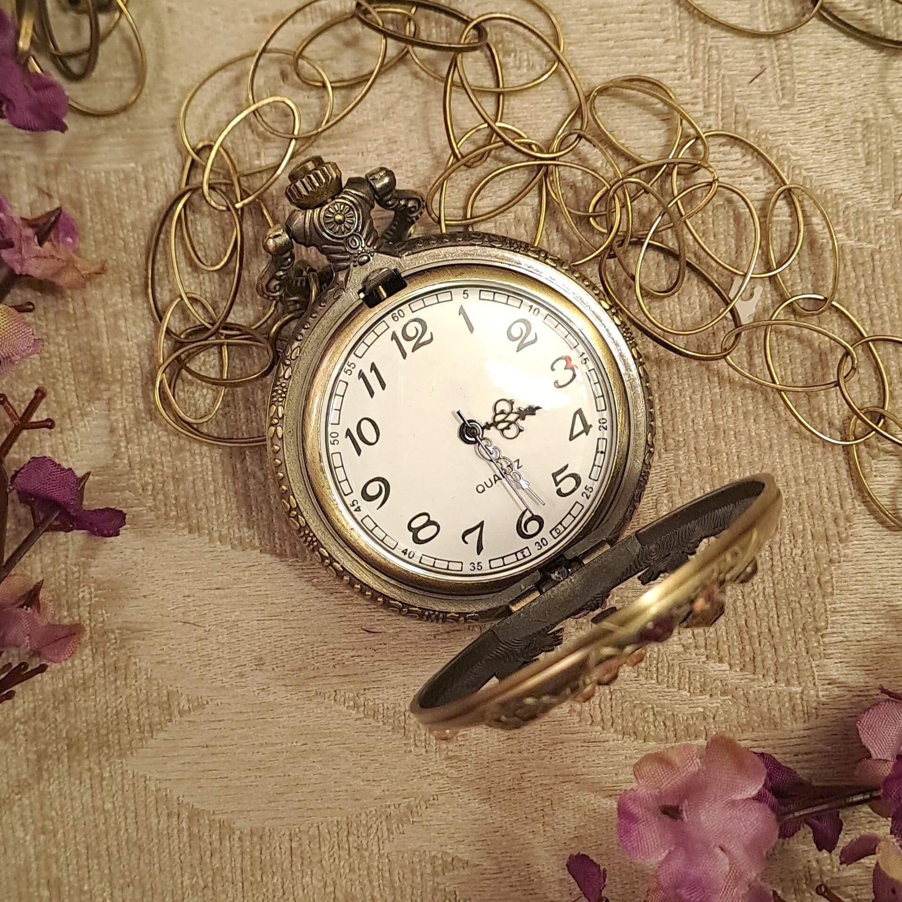 Purple Horse Pocket Watch Necklace