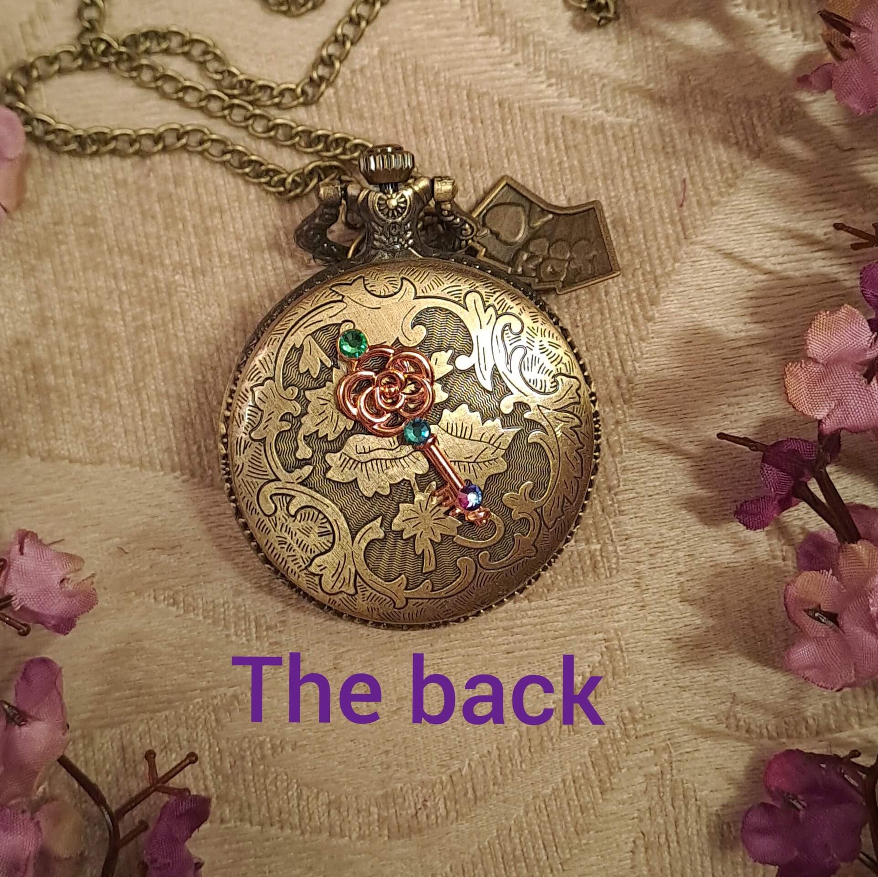 Poker Royal Flush Pocket Watch Necklace