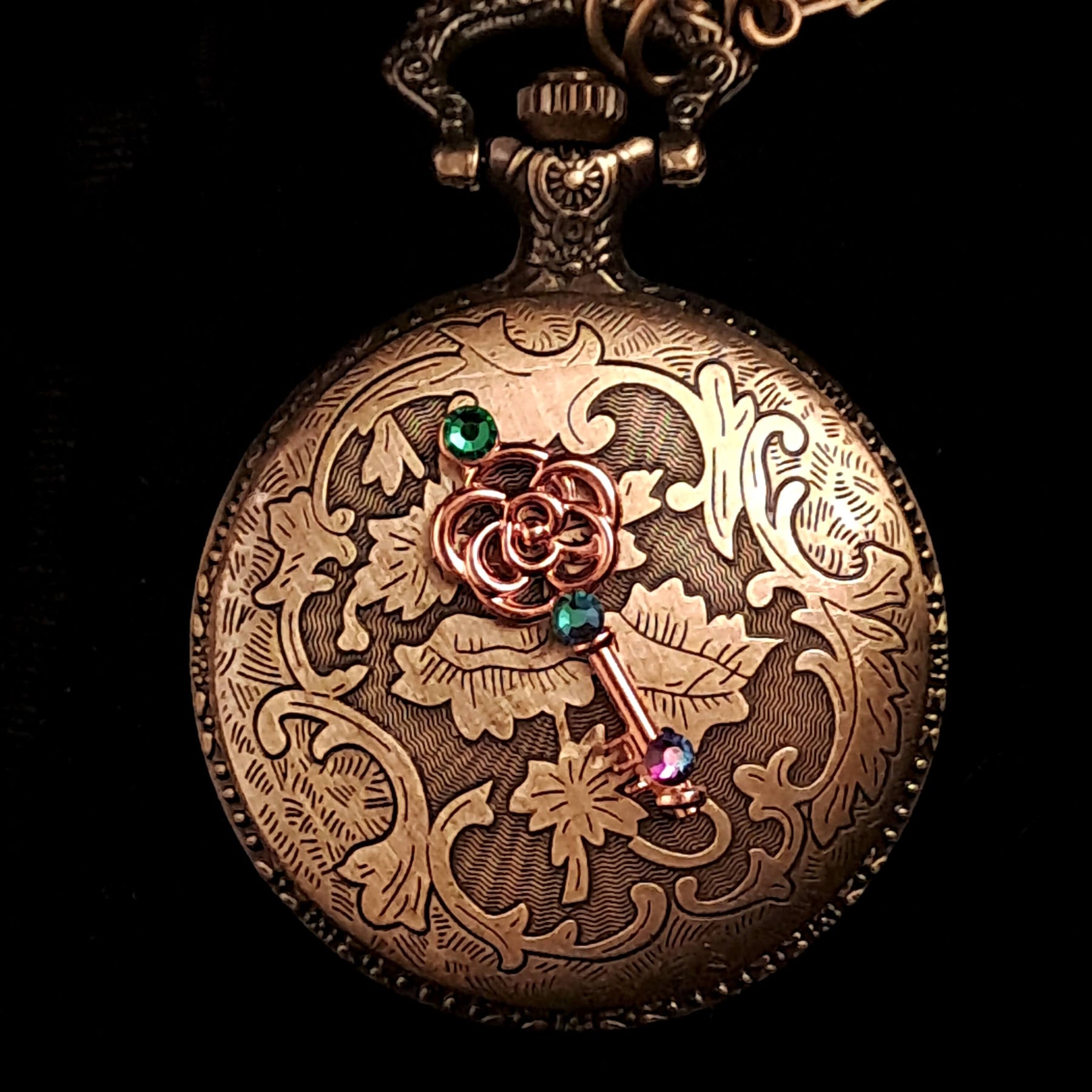 Poker Royal Flush Pocket Watch Necklace