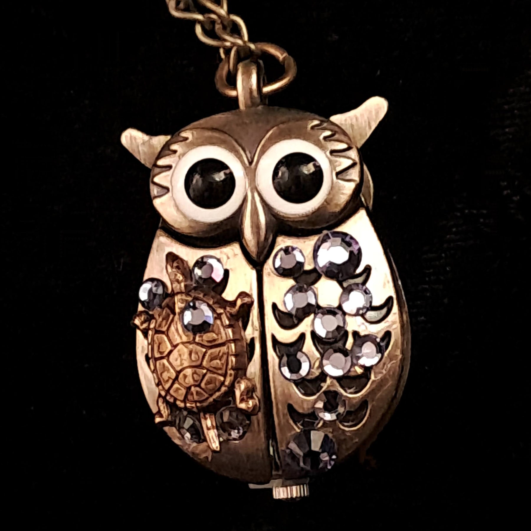 Owl Turtle Purple Watch Necklace