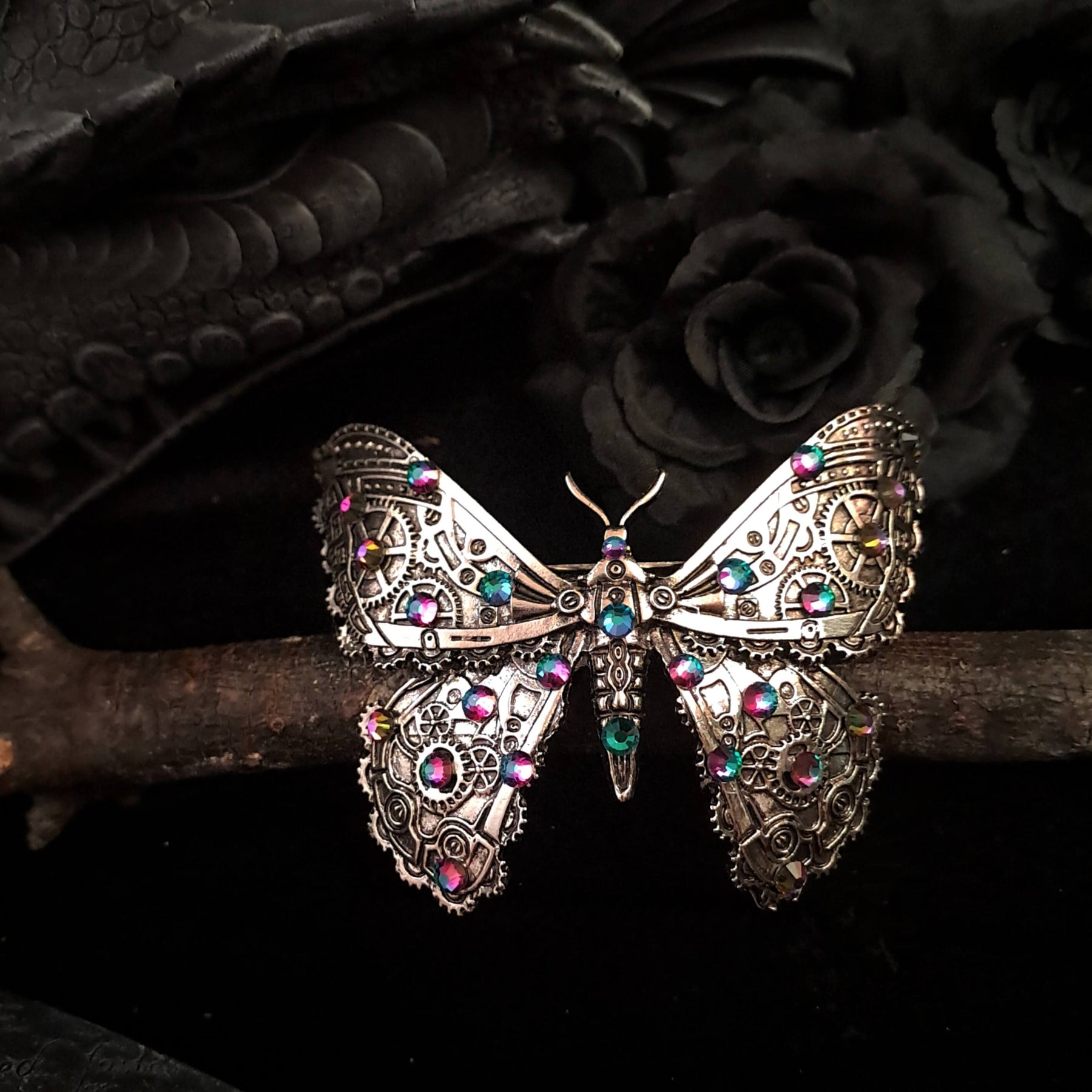 Large Butterfly Crystal Hair Clip Barrette