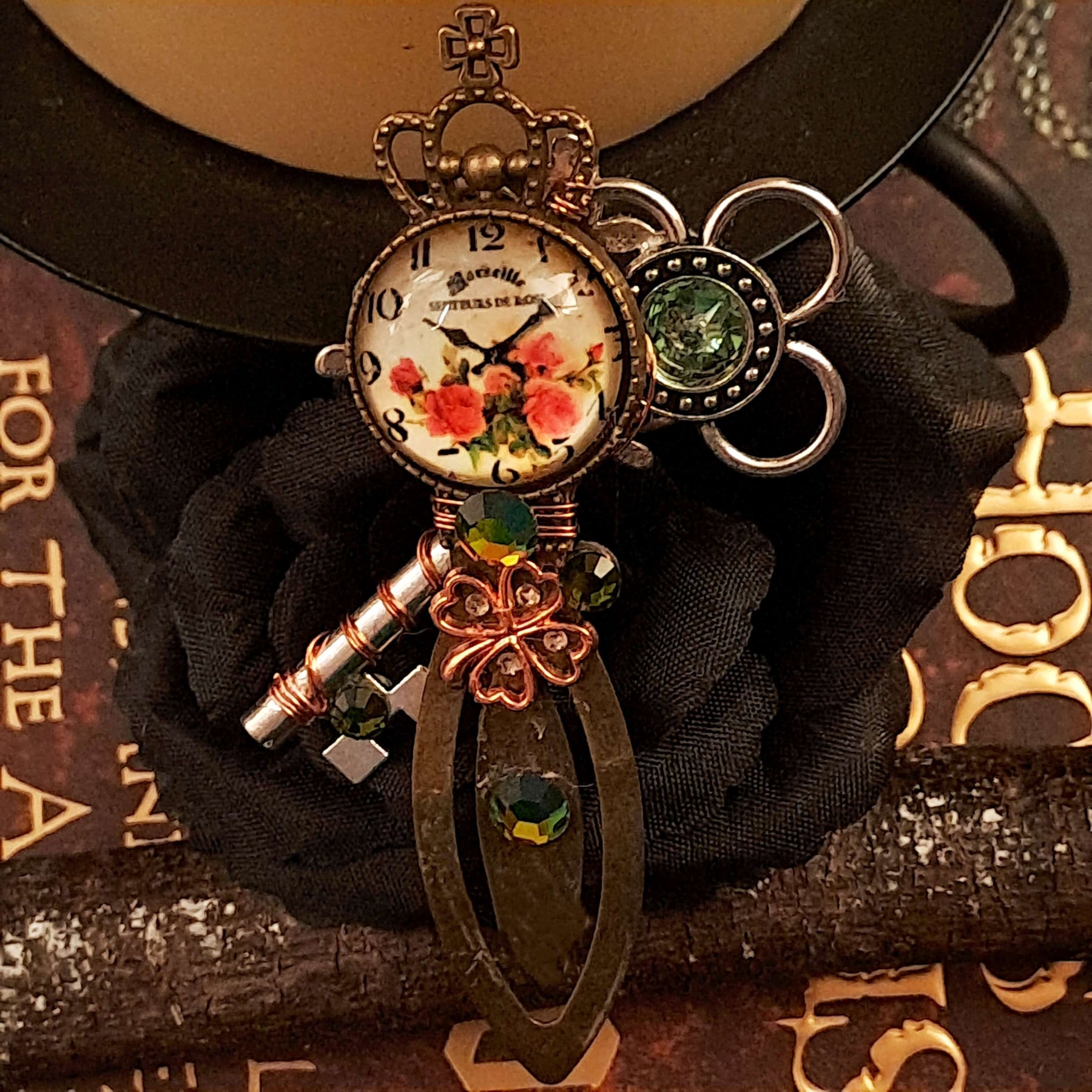 Old World Antiqued Crystal Bookmark
