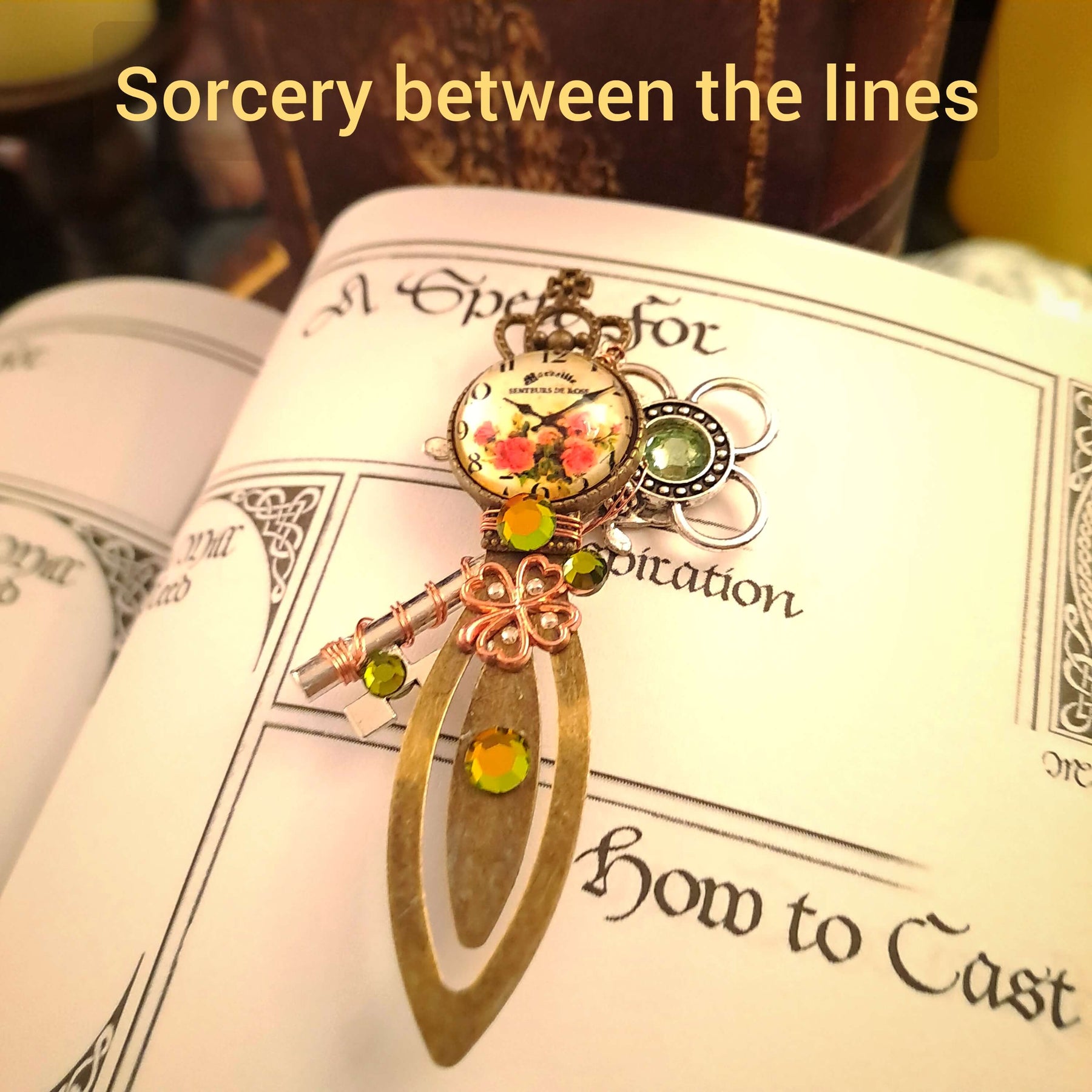 Old World Antiqued Crystal Bookmark