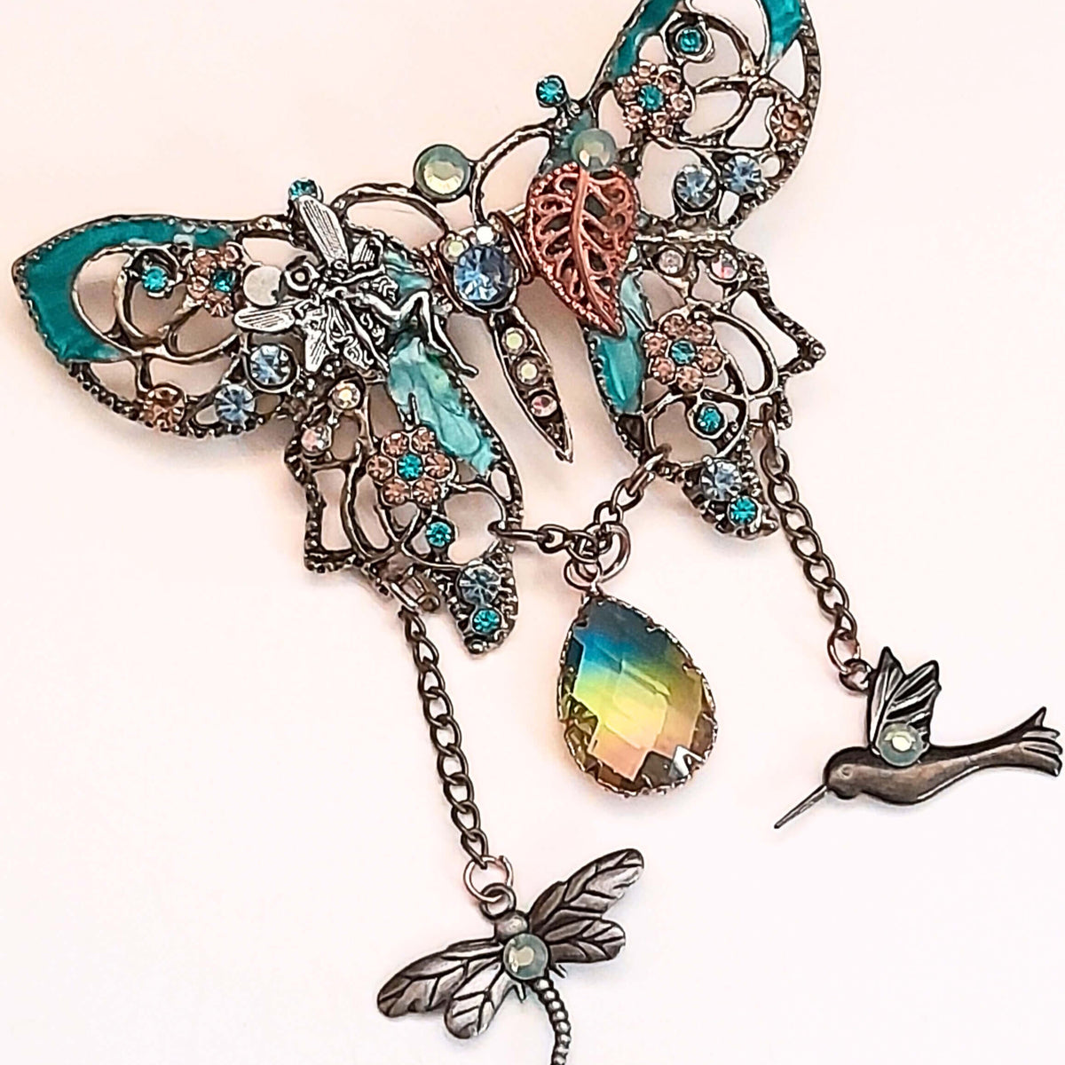 Butterfly Brooch Hummingbird & Dragonfly
