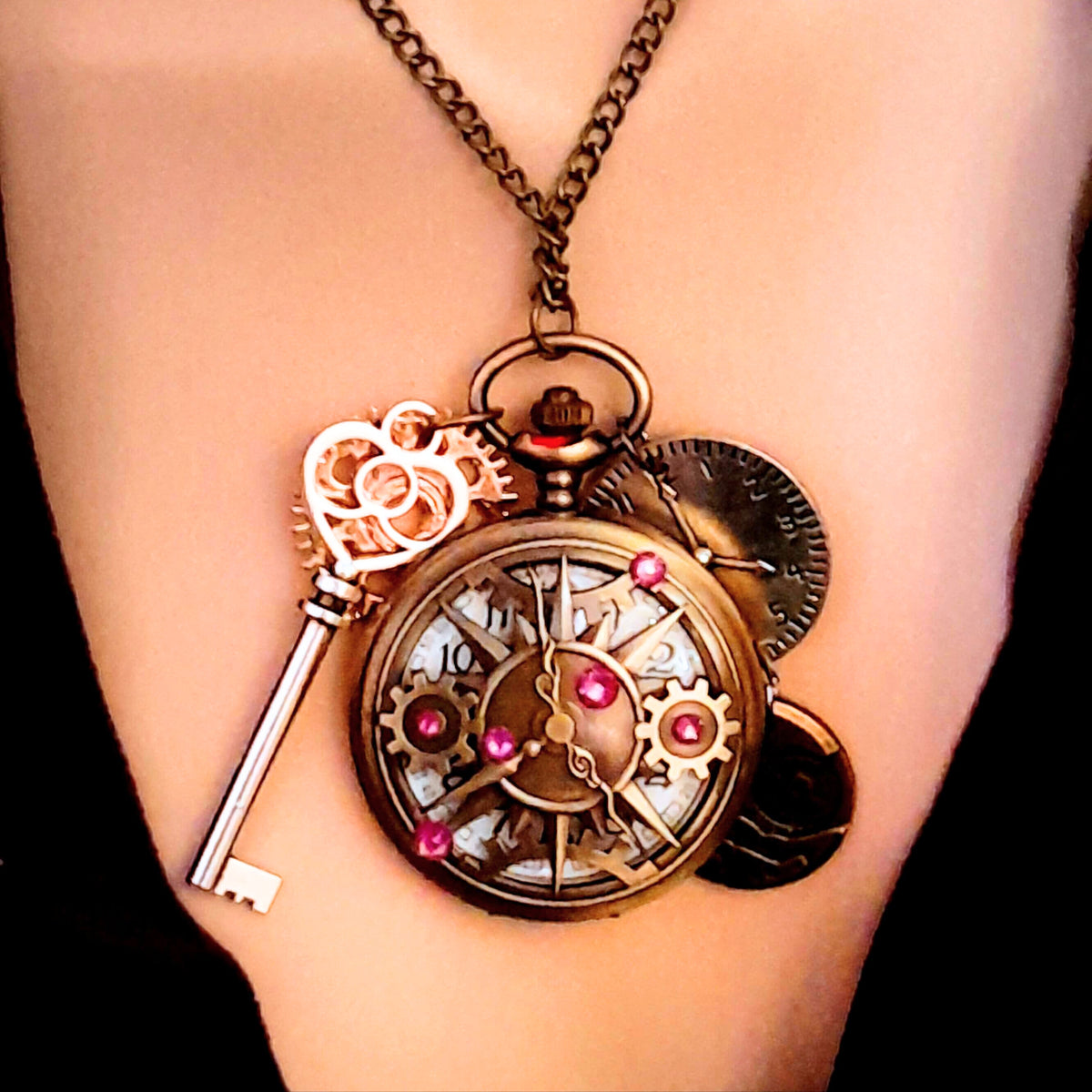 Purple Pocket Watch Steampunk Style