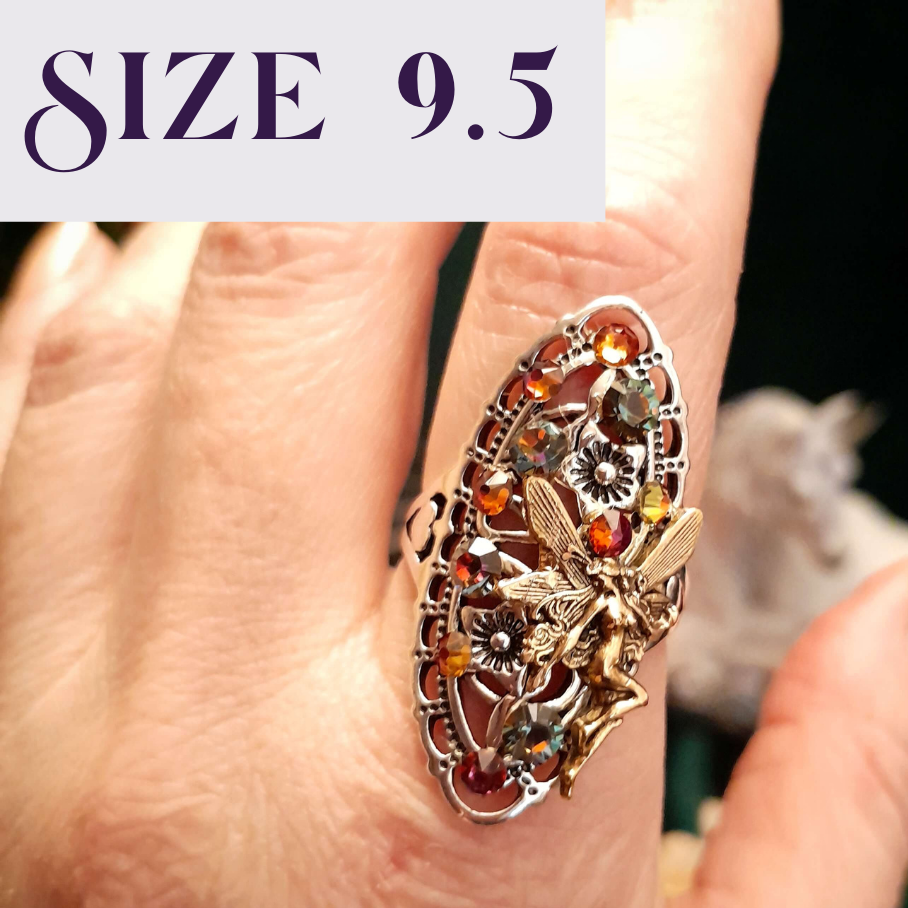 Fairy Fantasy Statement Ring Size 9.5