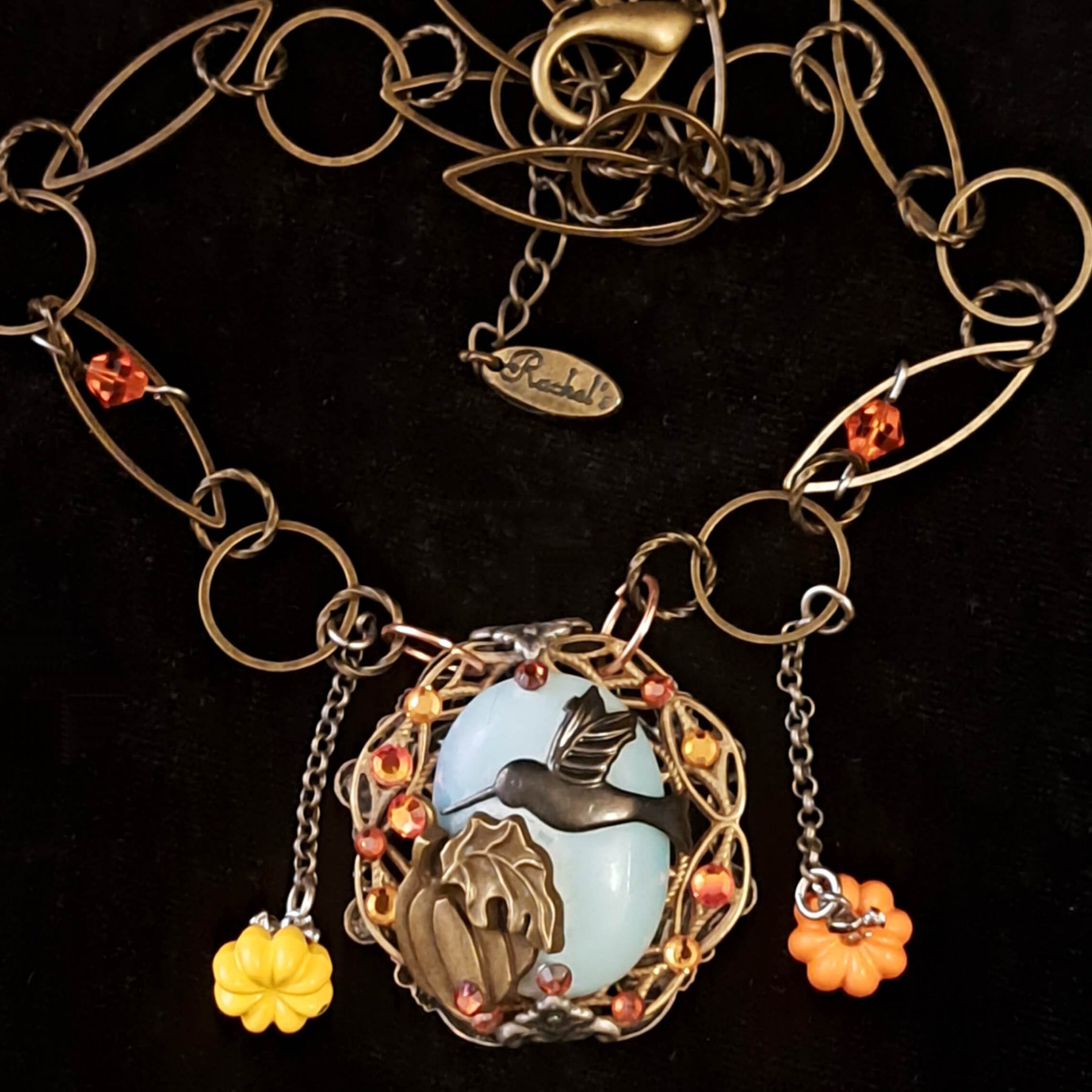 Hummingbird White Opal Fantasy Necklace