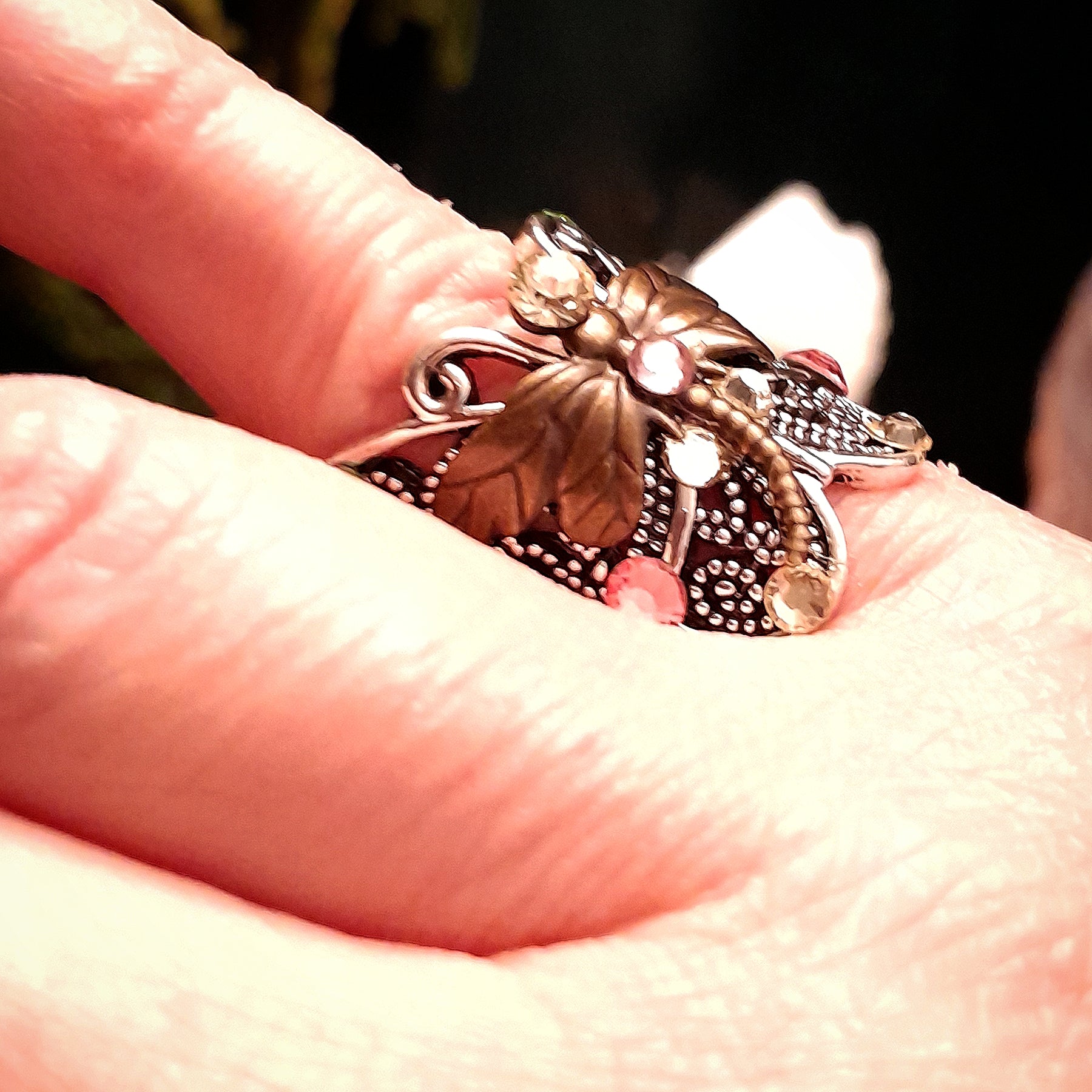Butterfly Dragonfly Nature Ring Size 5.5