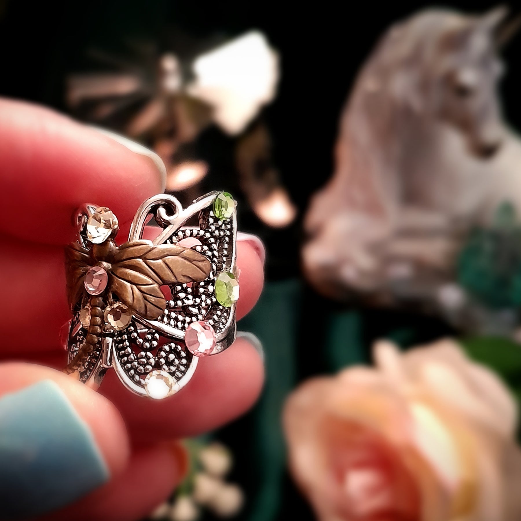 Butterfly Dragonfly Nature Ring Size 5.5