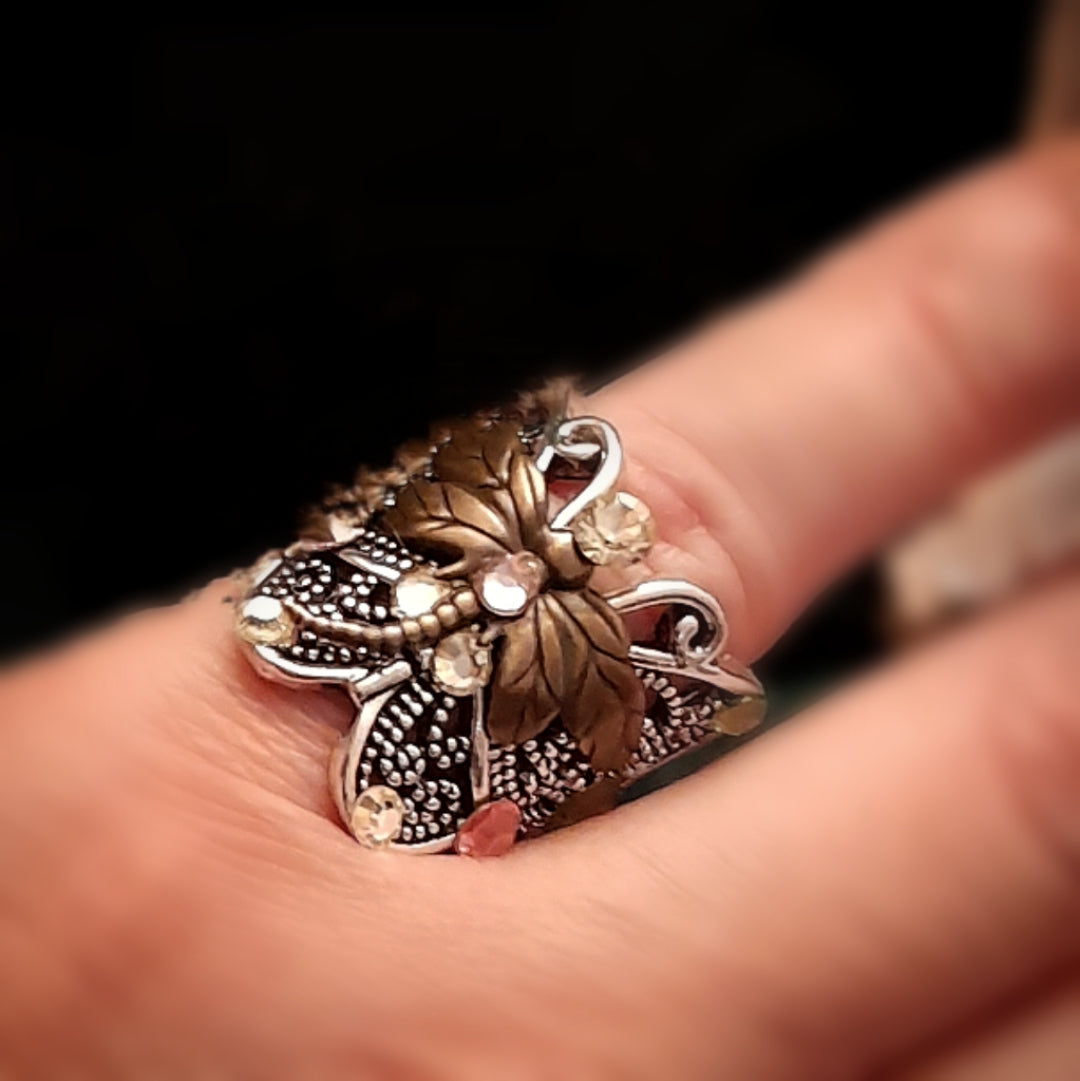 Butterfly Dragonfly Nature Ring Size 5.5