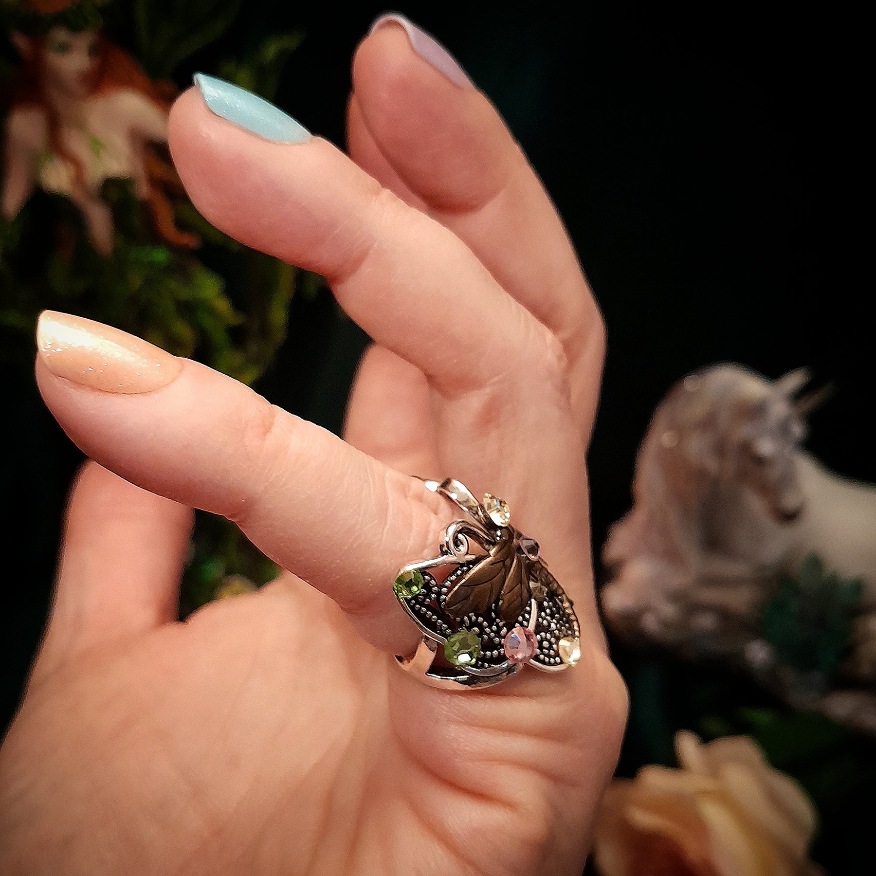 Butterfly Dragonfly Nature Ring Size 5.5