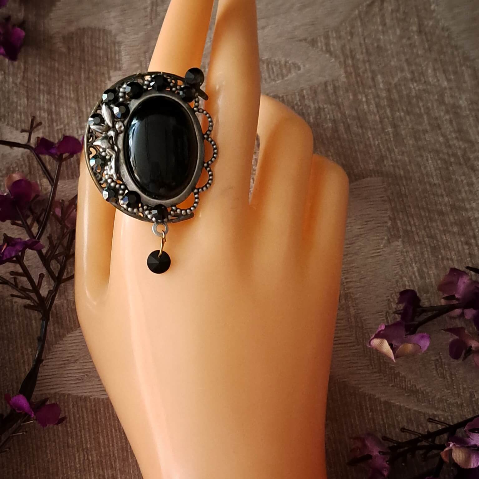 Black Moon Fantasy Adjustable Ring