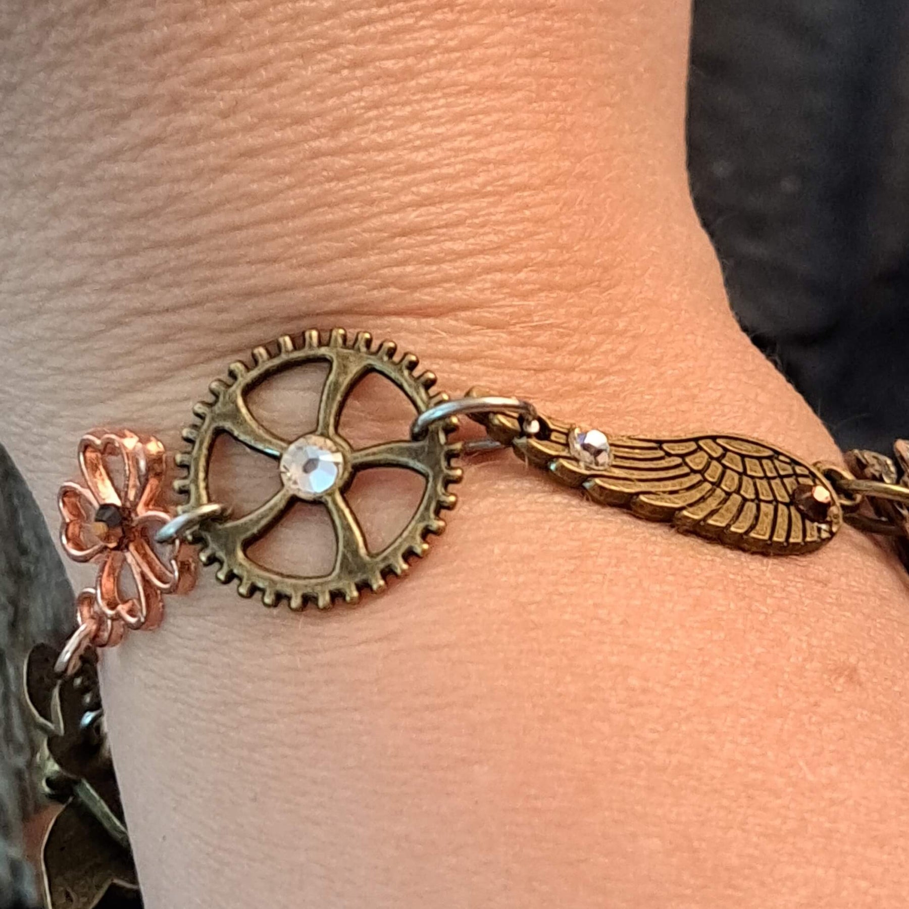 Fantasy Clock and Gears Bracelet
