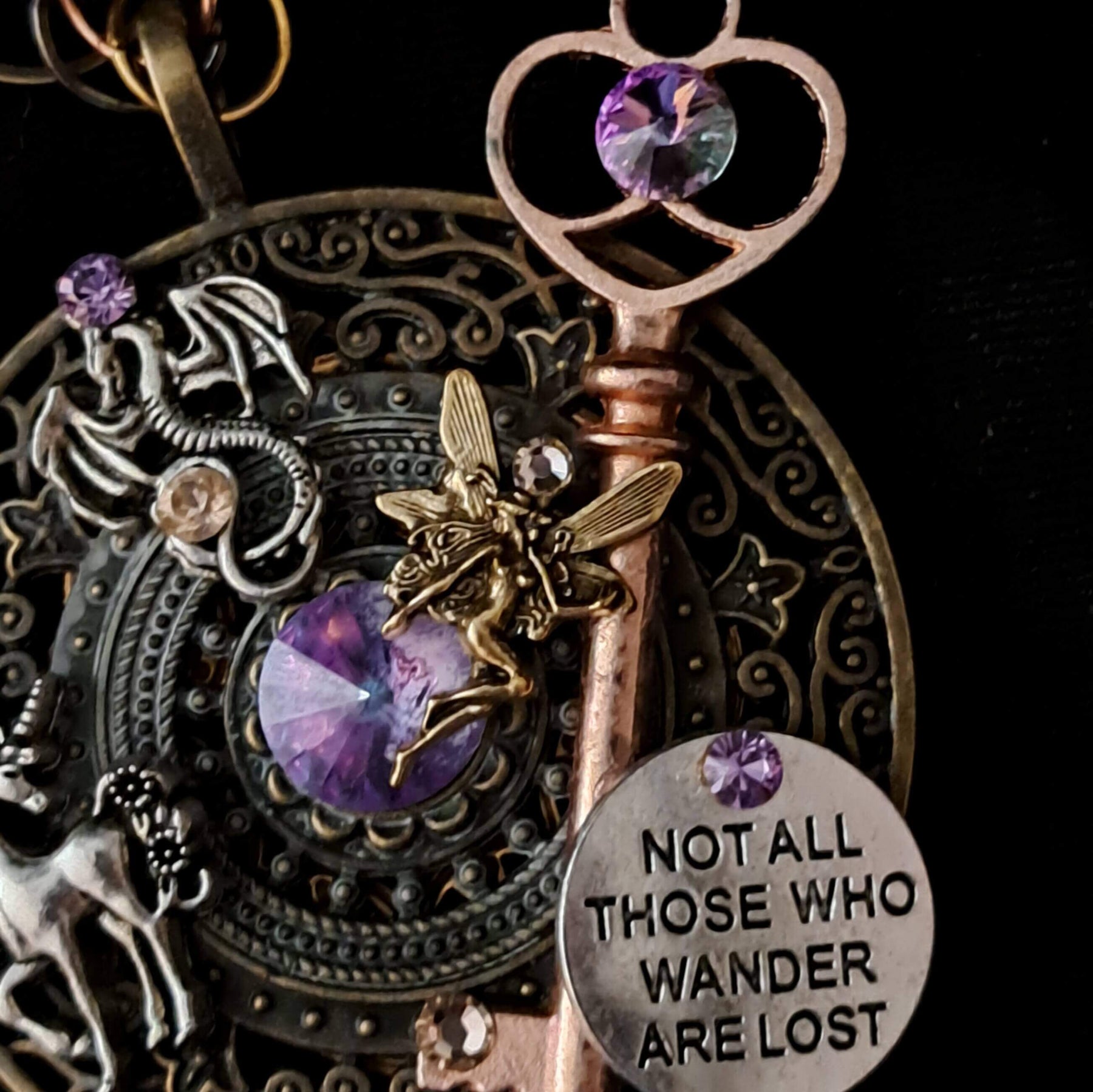 Fantasy Magical Round Filigree Necklace