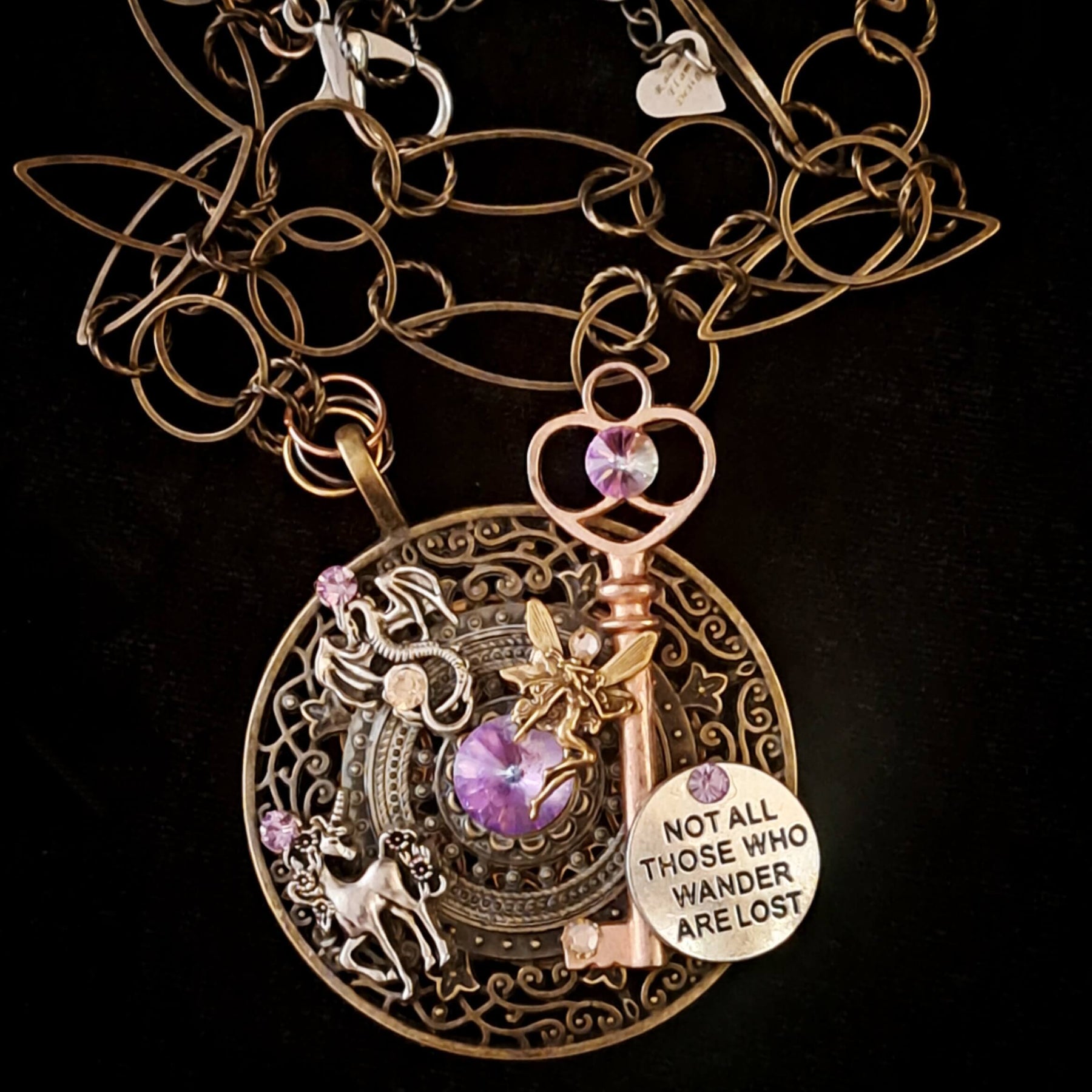 Fantasy Magical Round Filigree Necklace