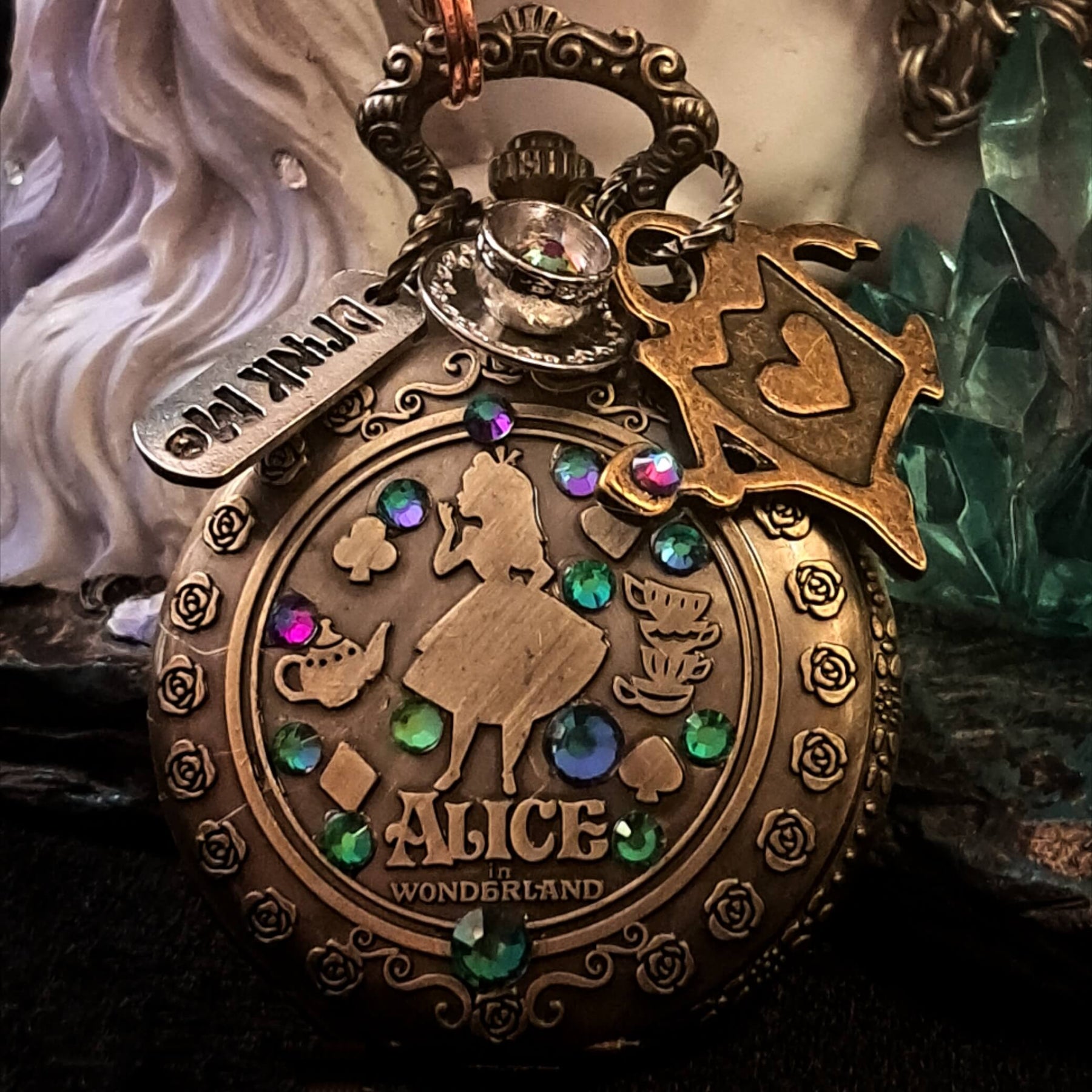 Alice in Wonderland Pocket Watch Necklace