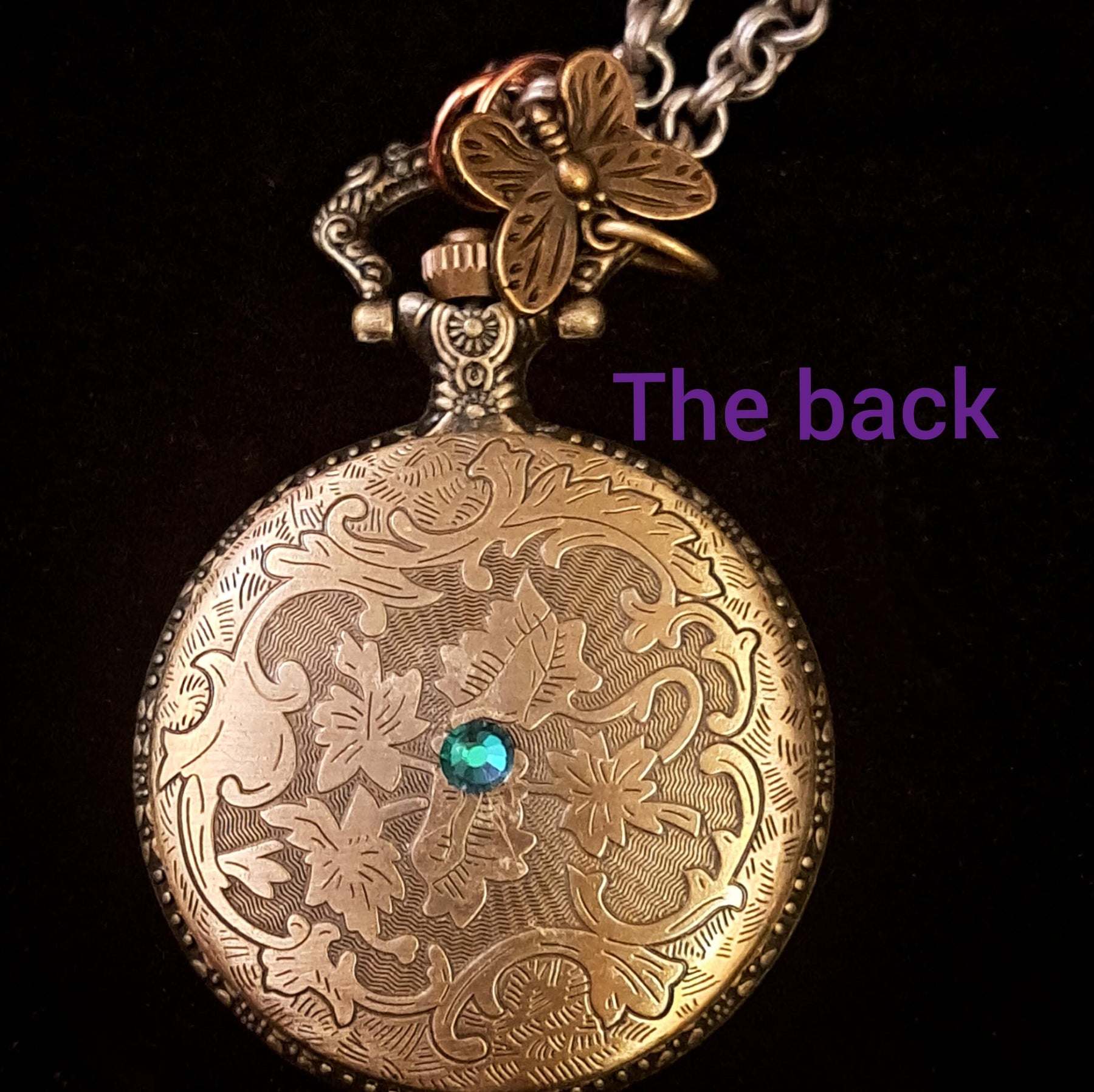 Butterfly Pocket Watch Pendant Necklace