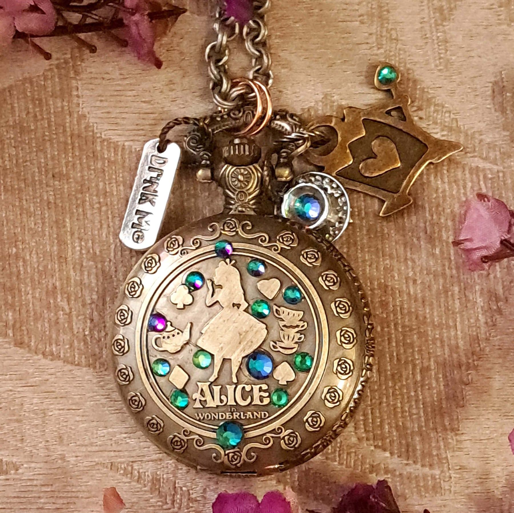 Alice in Wonderland Pocket Watch Necklace