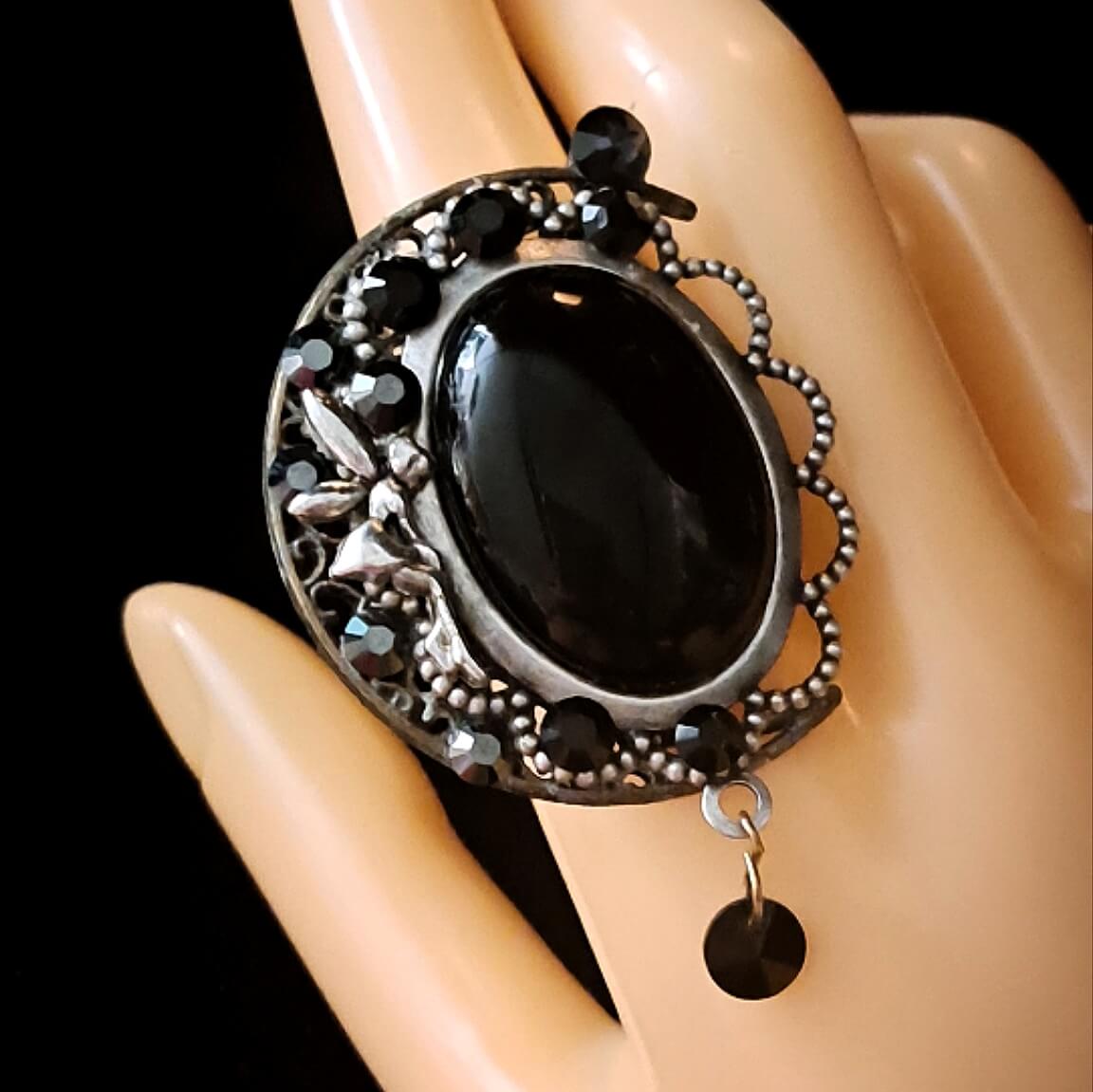 Black Moon Fantasy Adjustable Ring