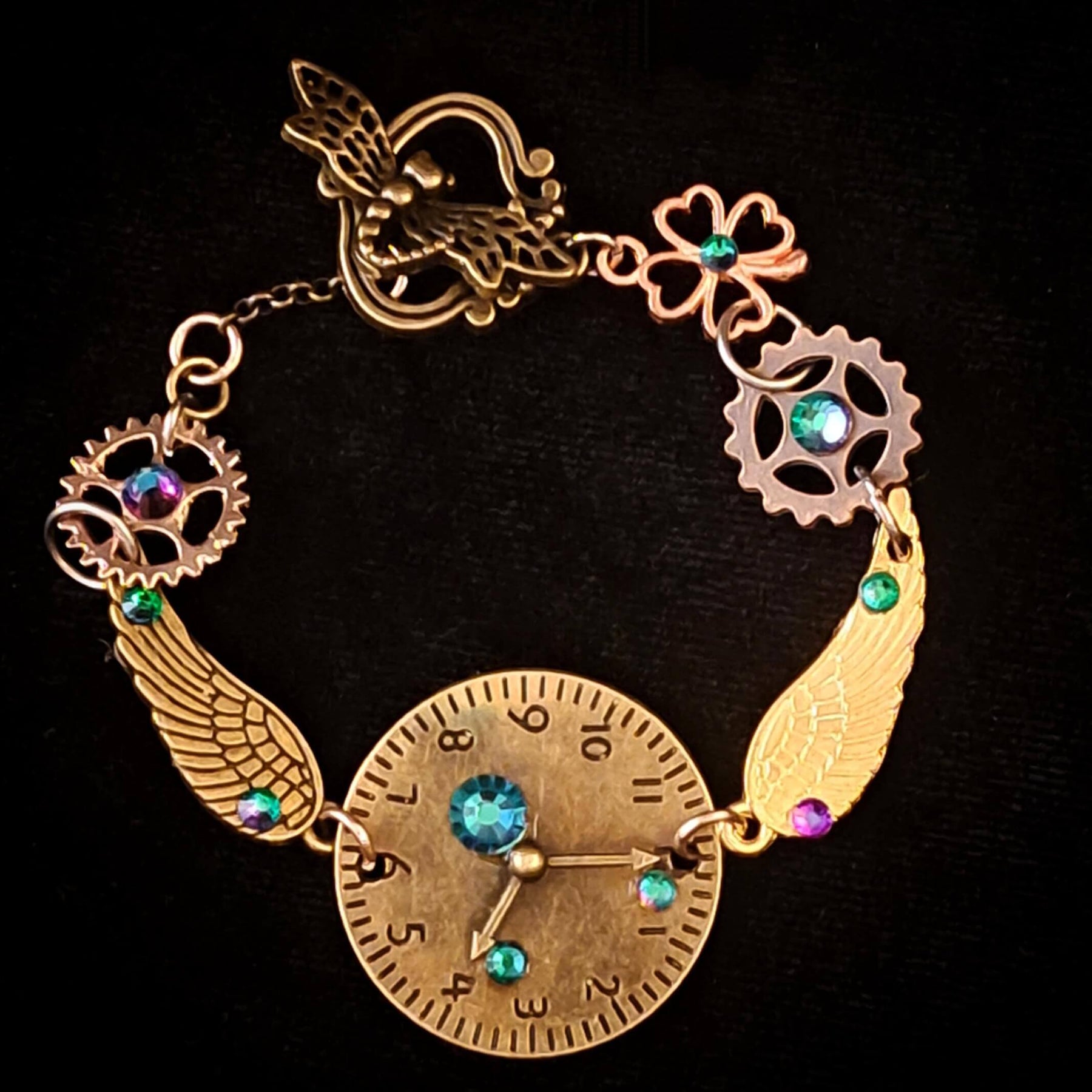 Fantasy Steampunk Clock and Gears Bracelet