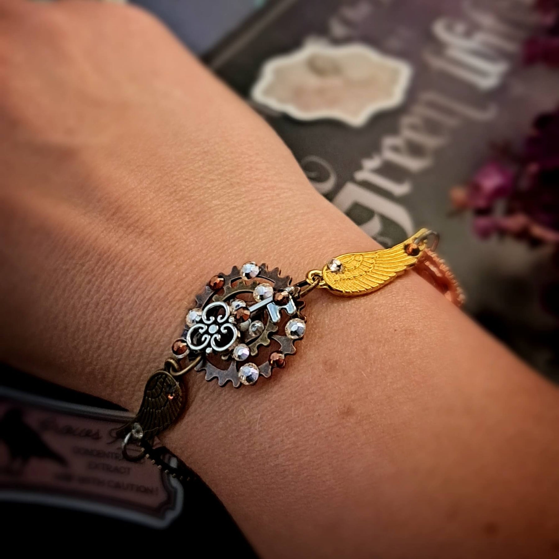 Fantasy Clock and Gears Bracelet