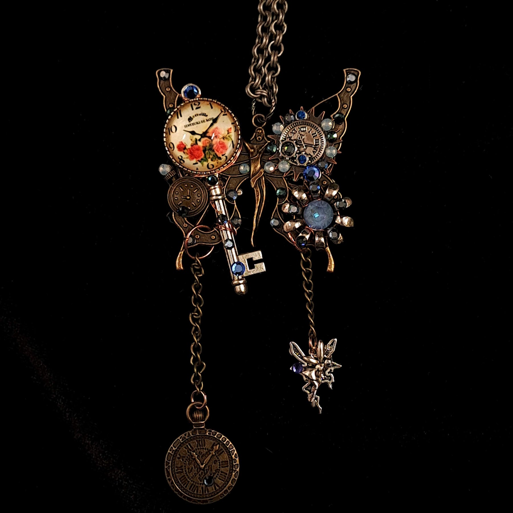 Fantasy Butterfly Blue Crystal Necklace