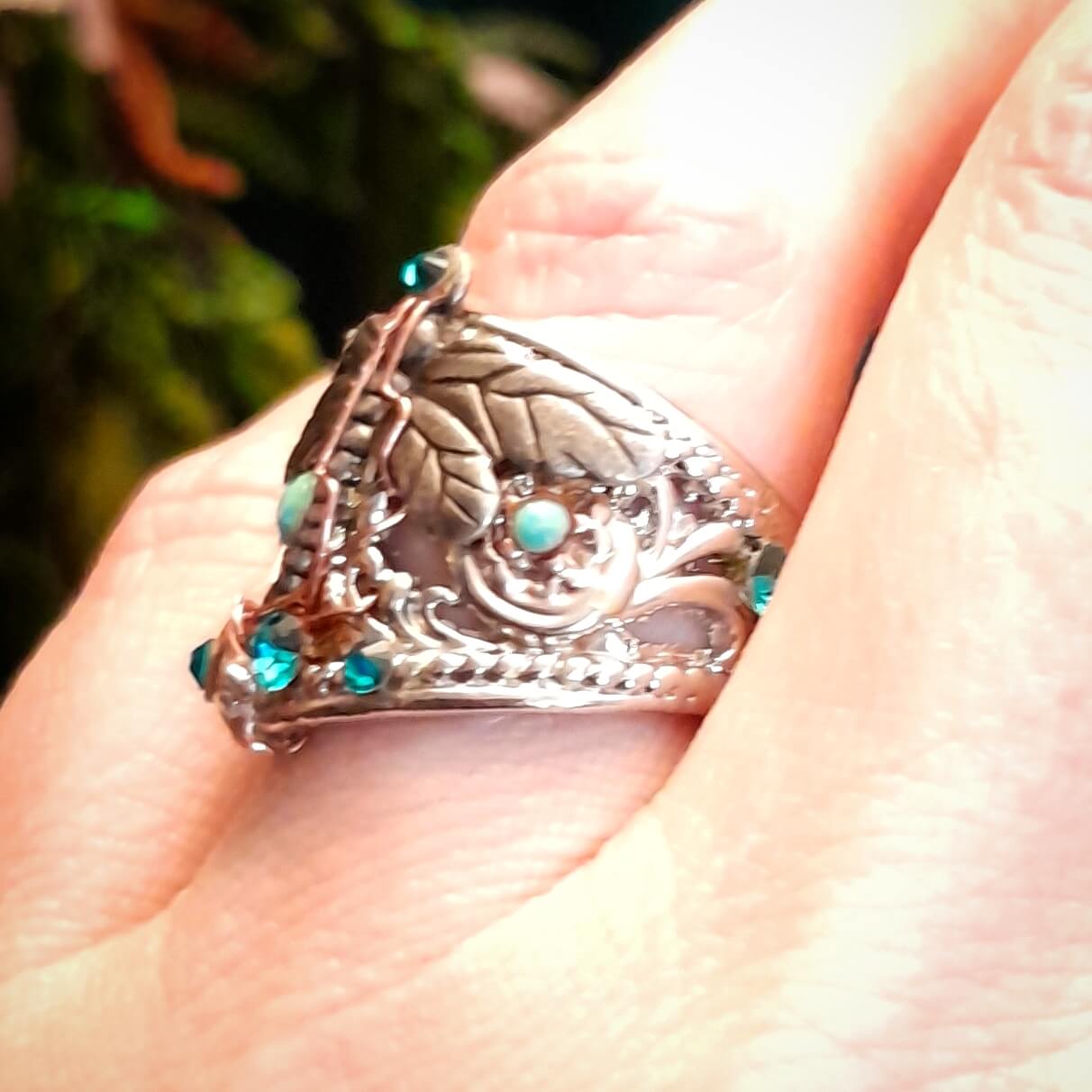 Dragonfly Fairy Turquoise Ring - Size 8