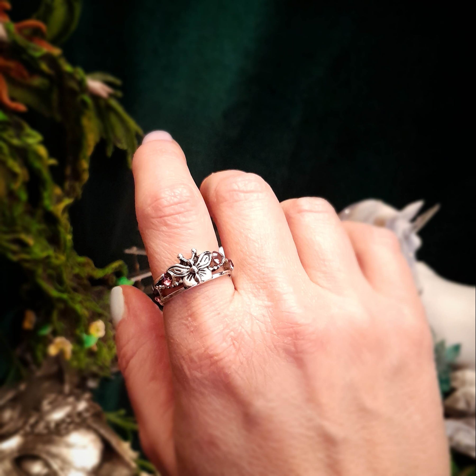 Butterfly Amethyst Purple Ring Size 9