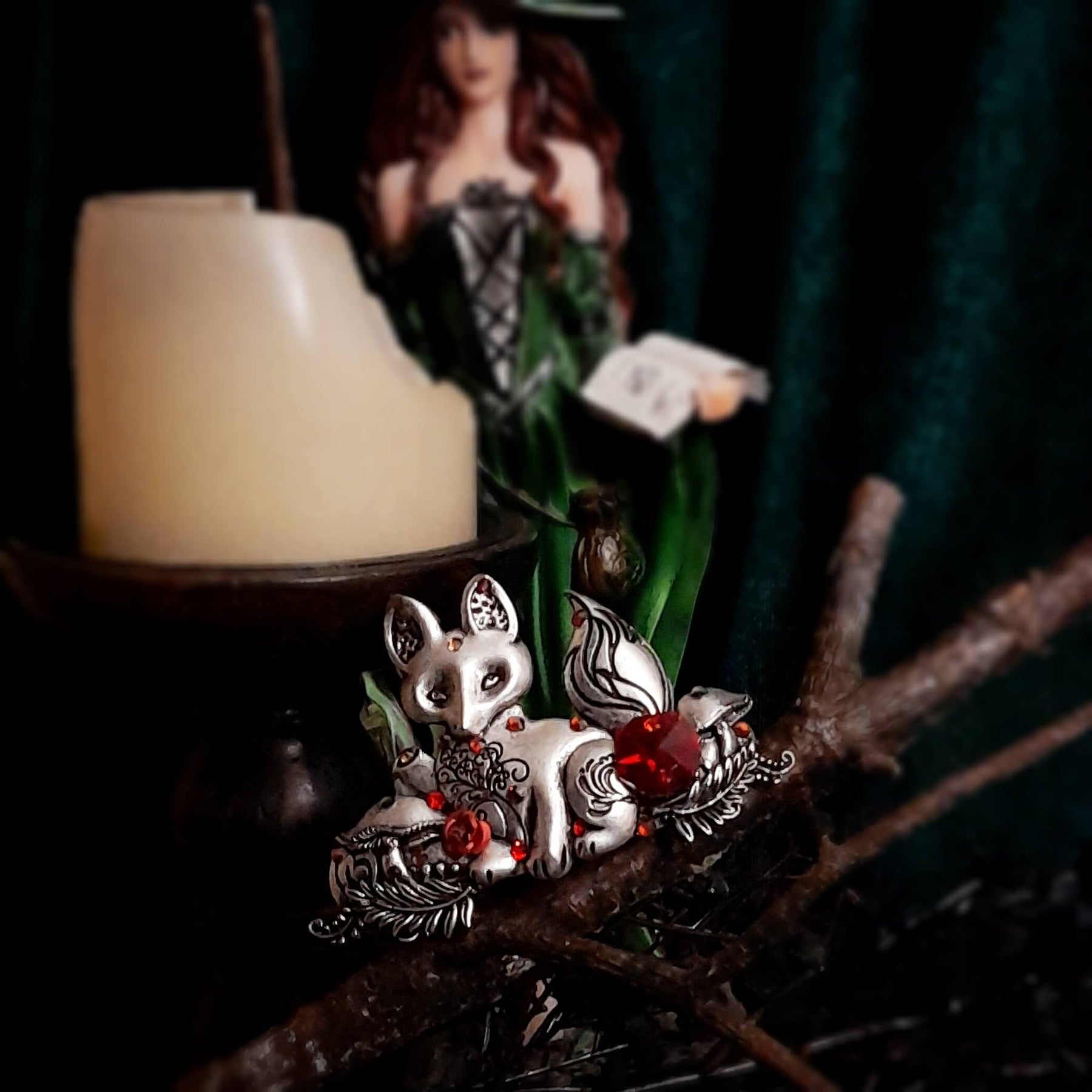 Fox Red Crystals Hair Clip Barrette