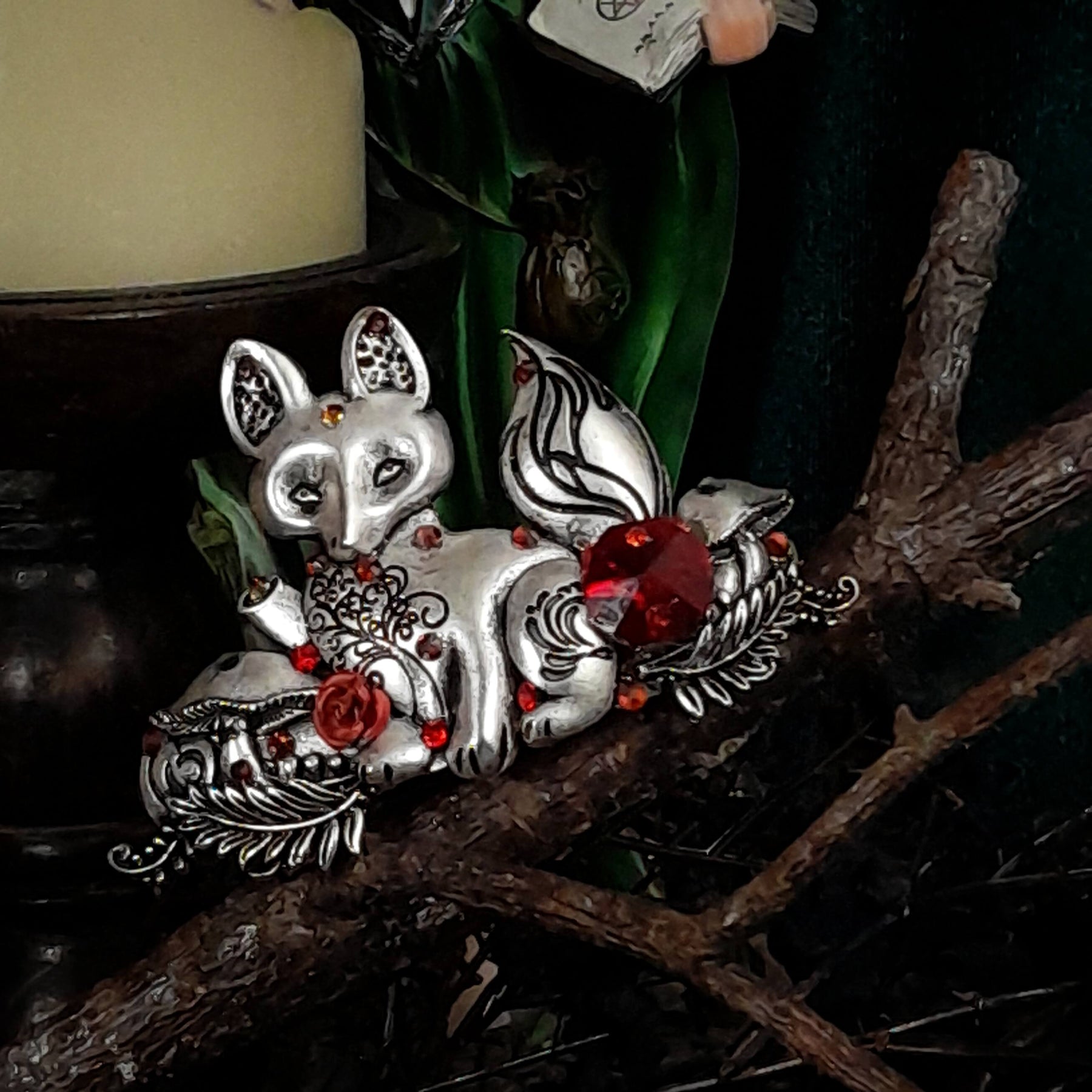 Fox Red Crystals Hair Clip Barrette