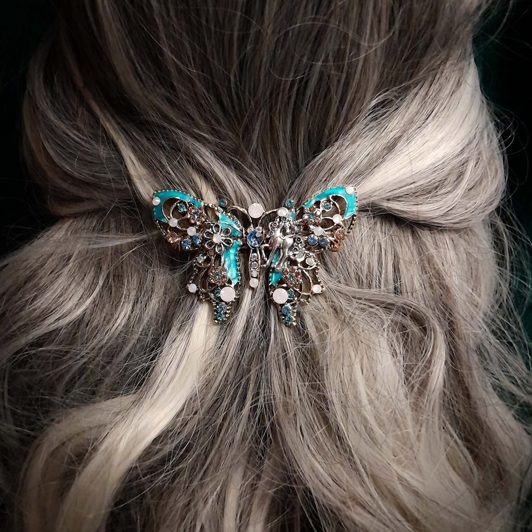 Statement Turquoise Butterfly Hairclip Barrette