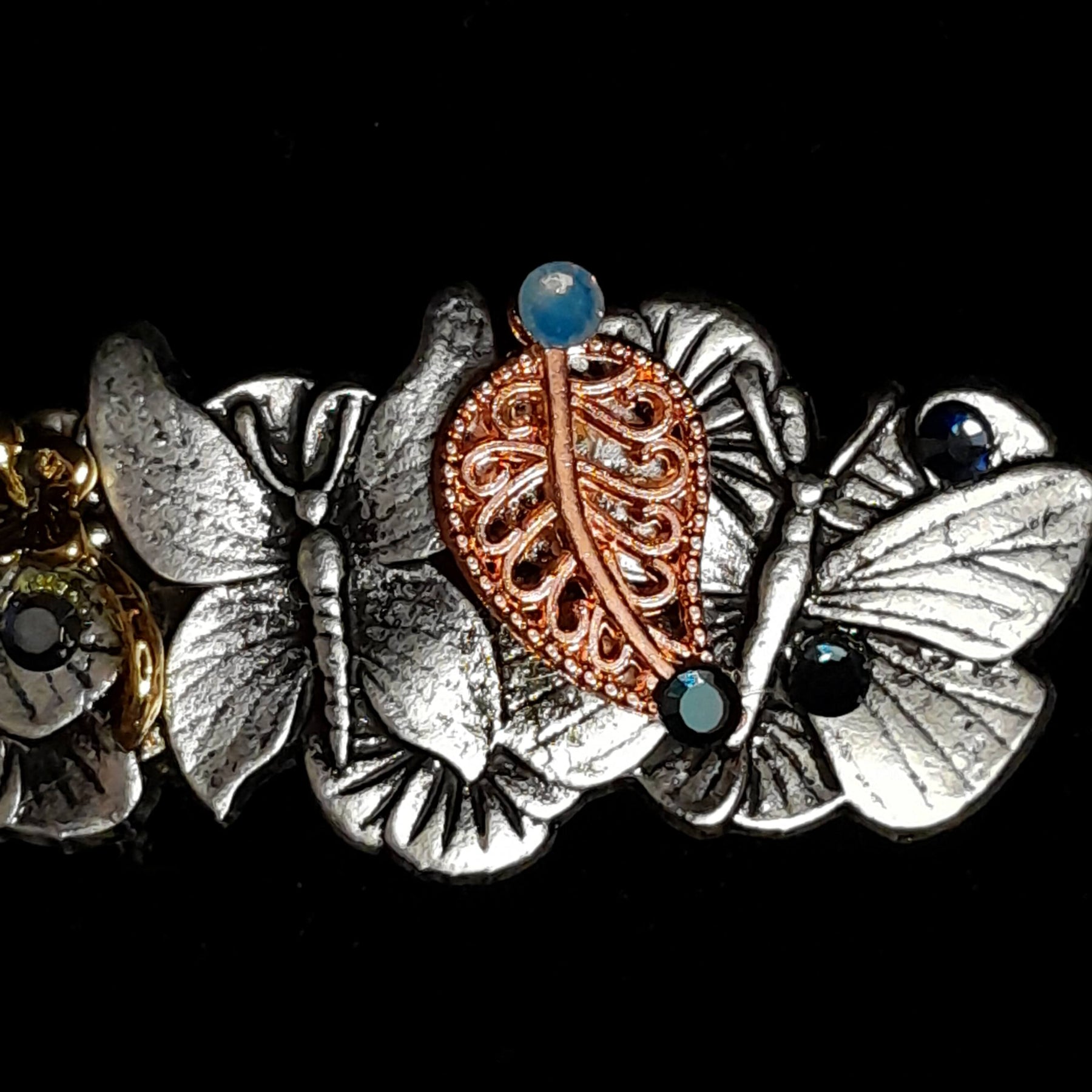 Butterflies Blue Crystal Hairclip Barrette