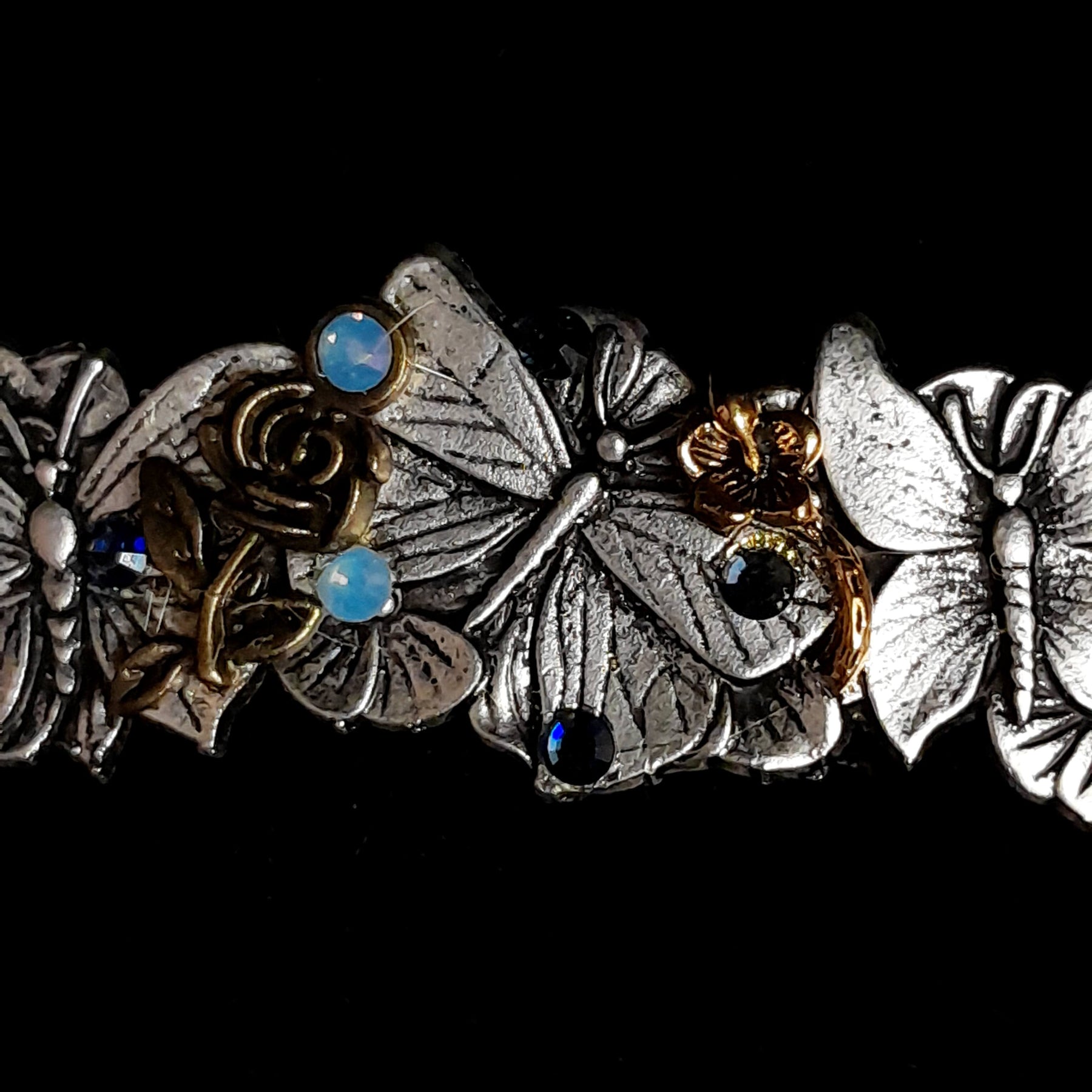 Butterflies Blue Crystal Hairclip Barrette