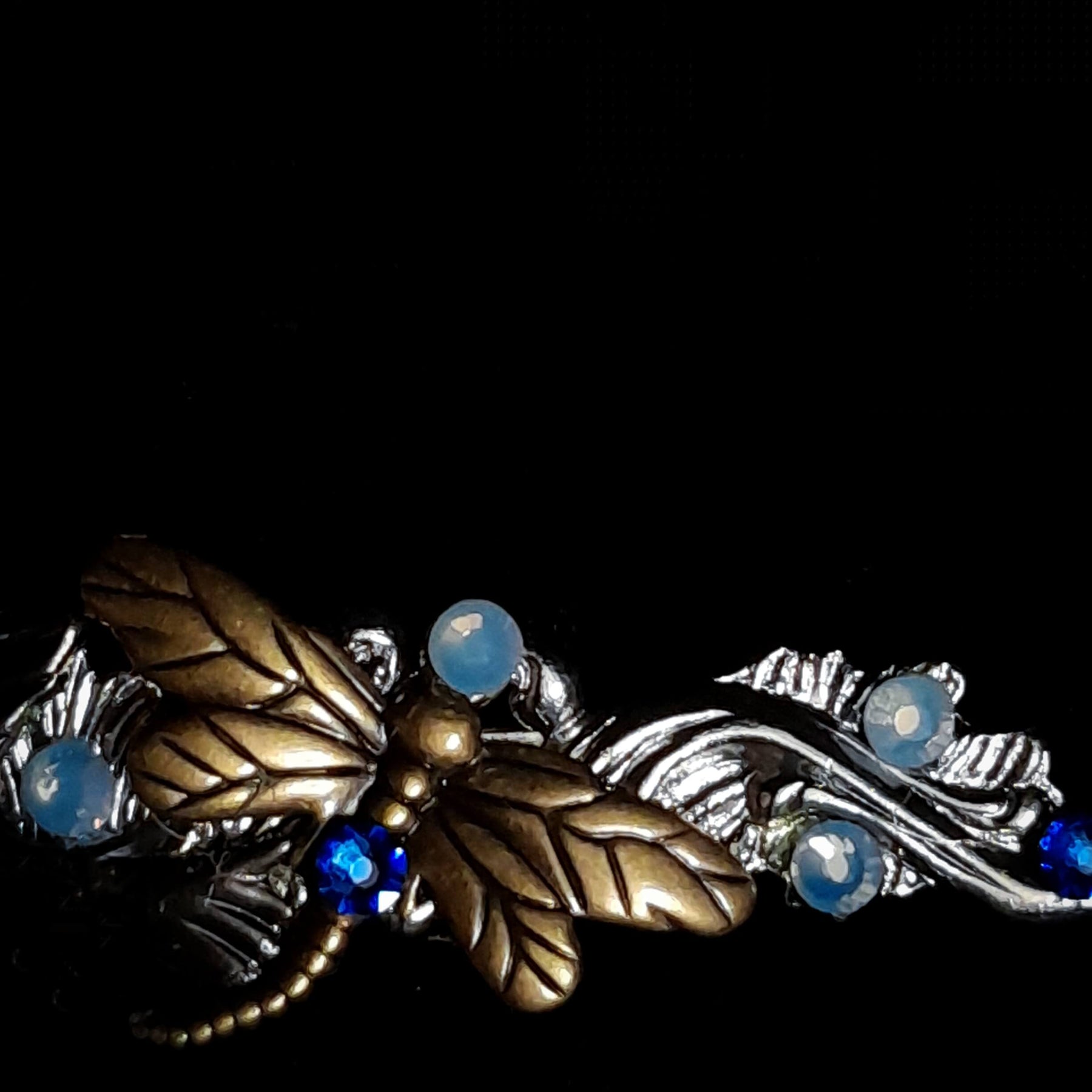 Hummingbird Dragonfly Blue Hairclip