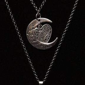 Double Strand Necklace Cat Moon Mothers Day