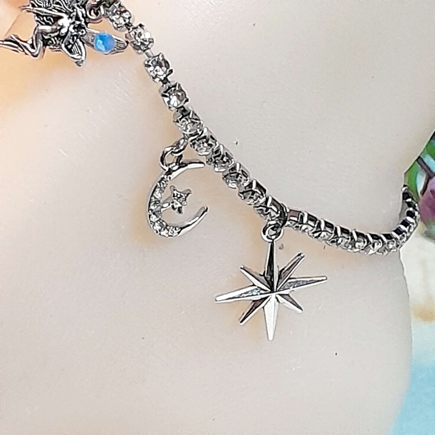 Fairy Crescent Moon Crystal Anklet