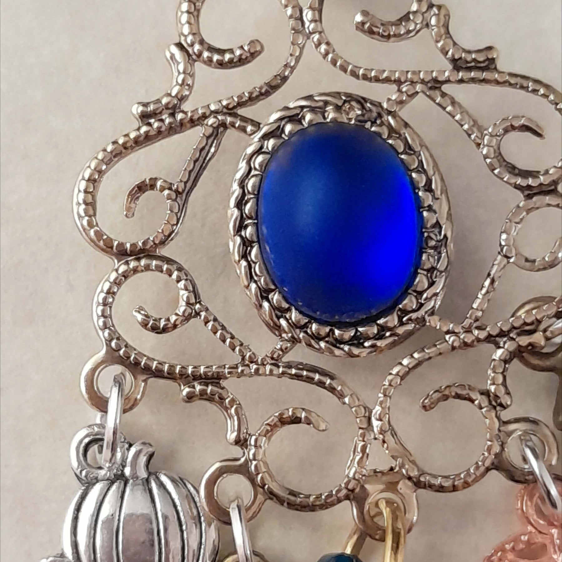 Blue Crystal Dangling Necklace