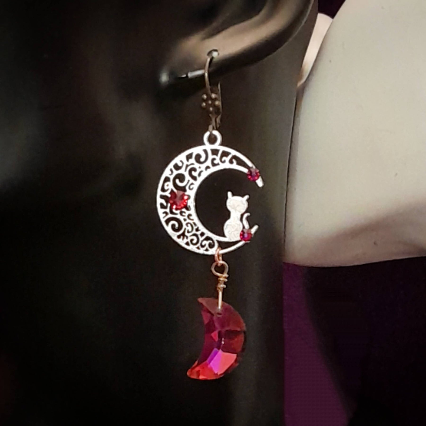 Cat Moon Earrings