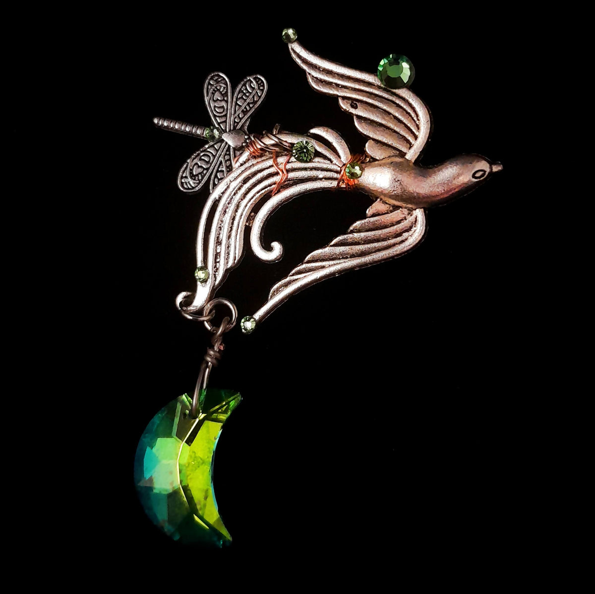Brooch Phoenix & Dragonfly Fantasy Pin