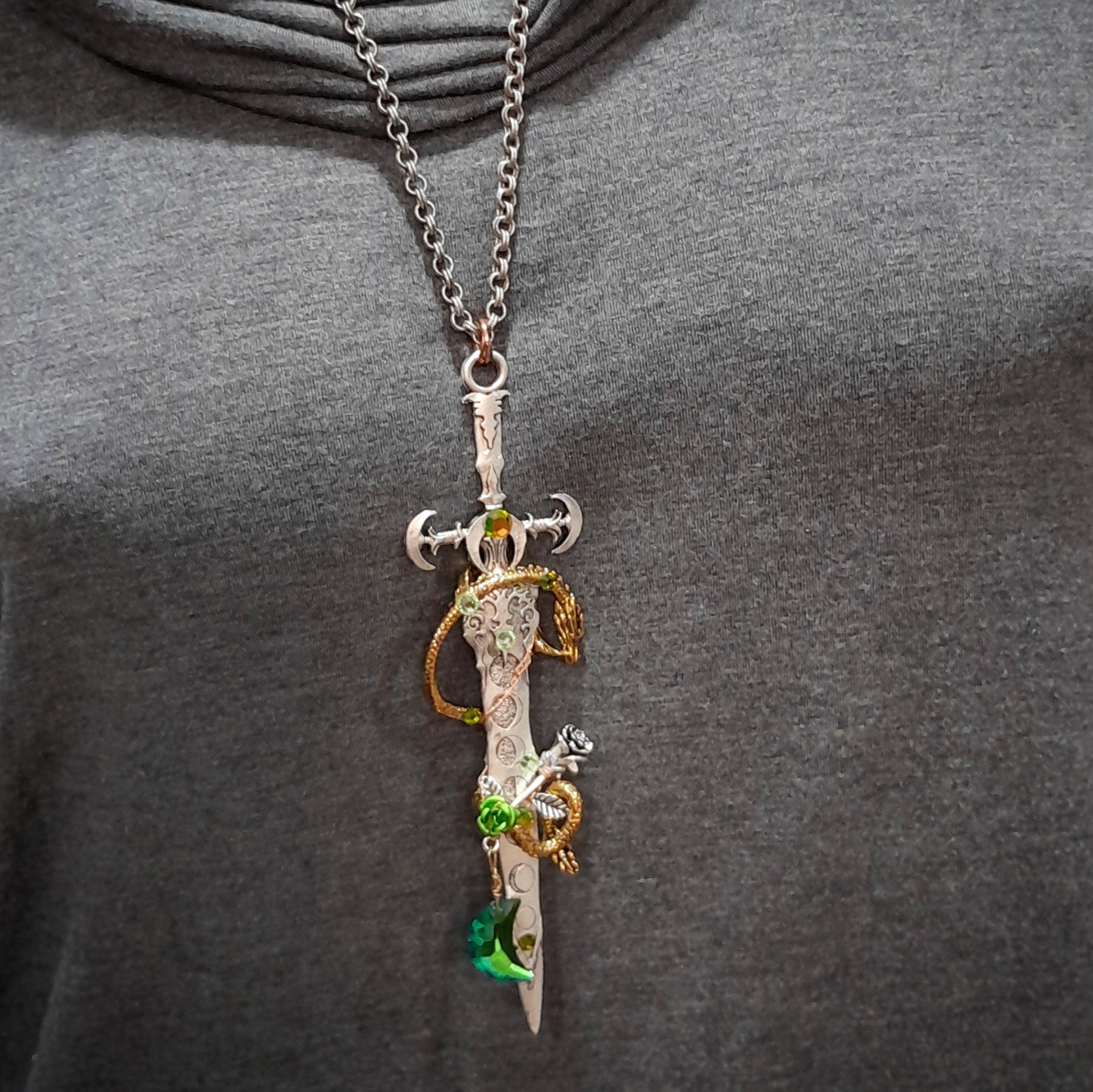 Sword Dragon Fantasy Necklace