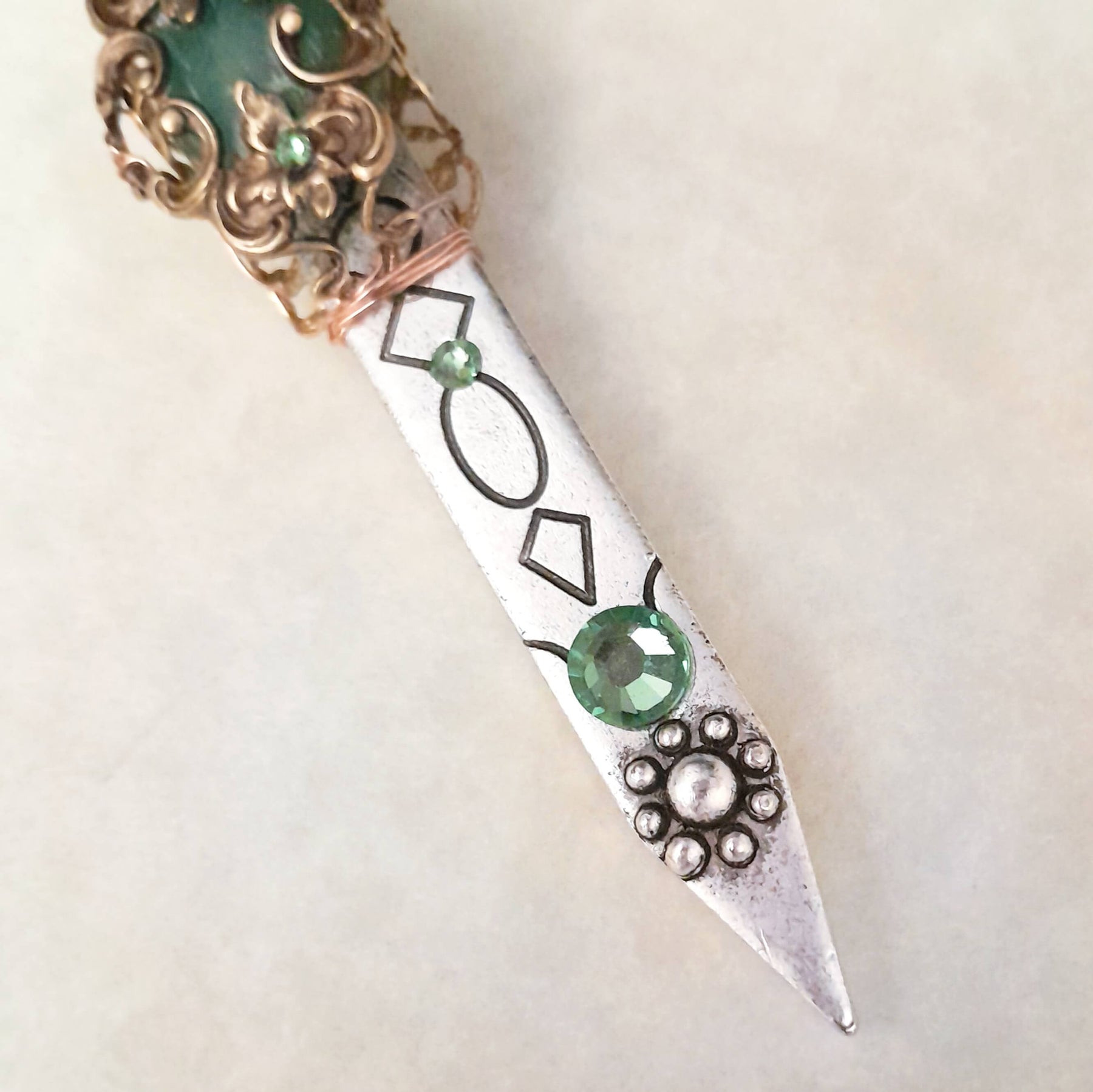 Green Jade Magical Sword Necklace