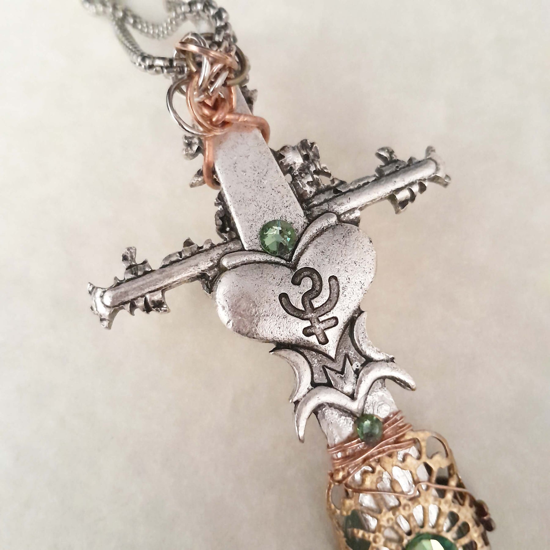 Green Jade Magical Sword Necklace