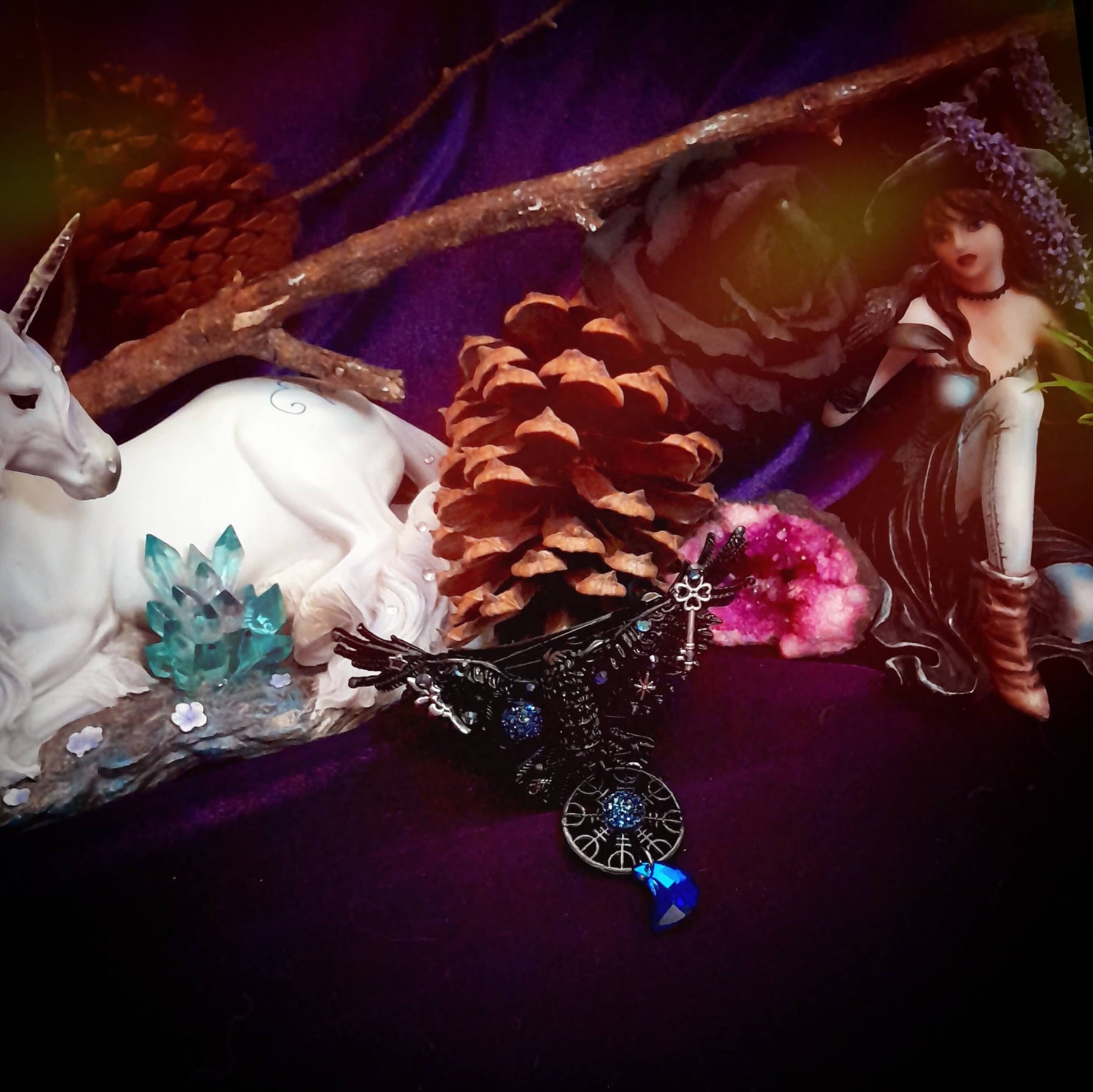 Black Raven Hairclip Magical Fantasy