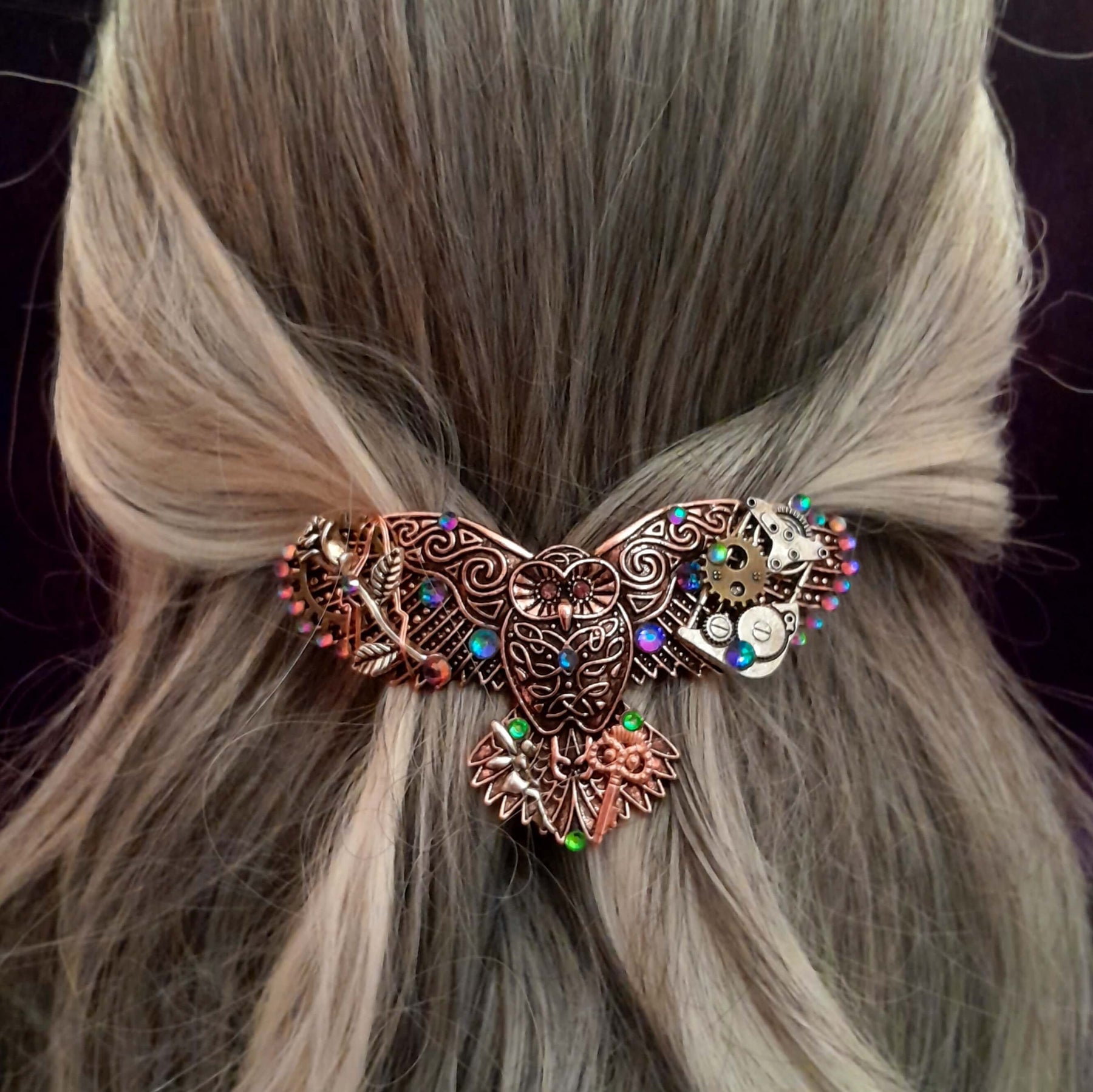 Owl Hairclip Magical Rose Gold